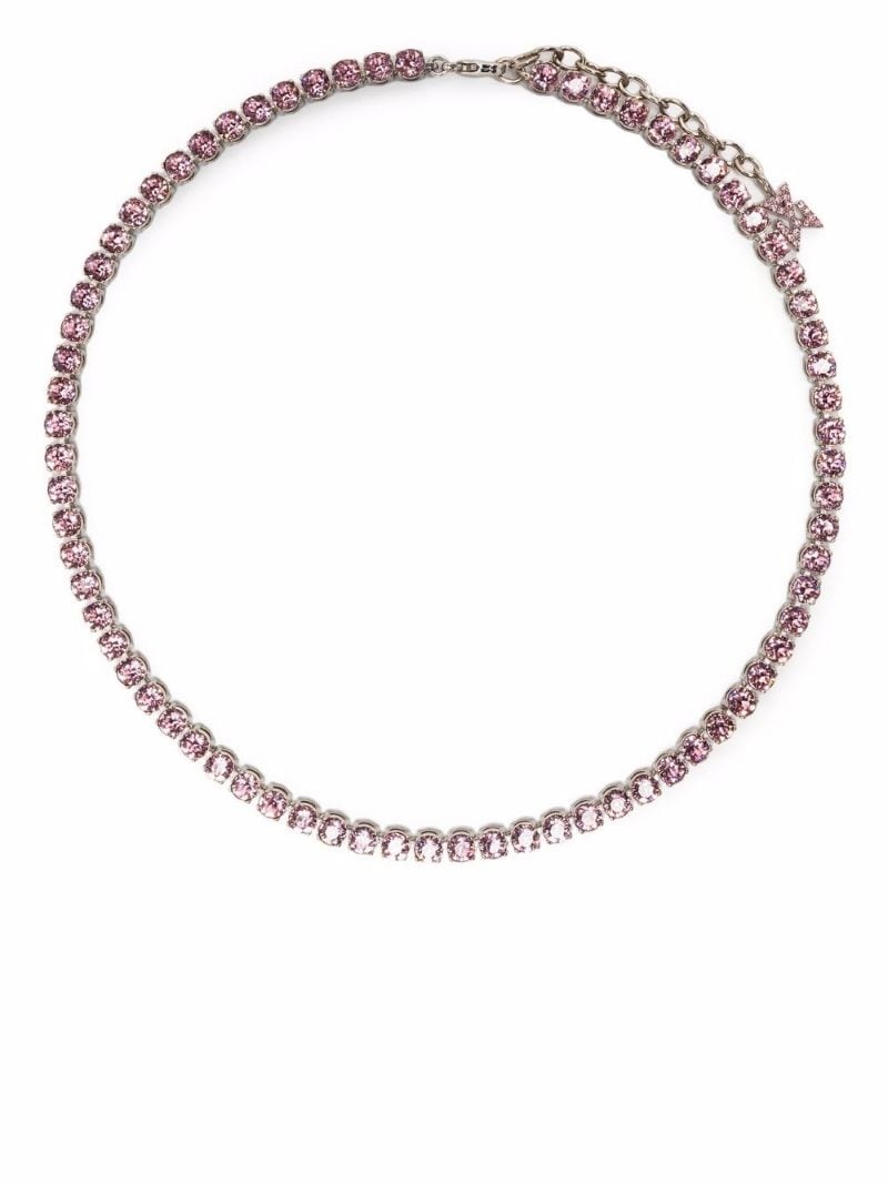 crystal tennis necklace - 1