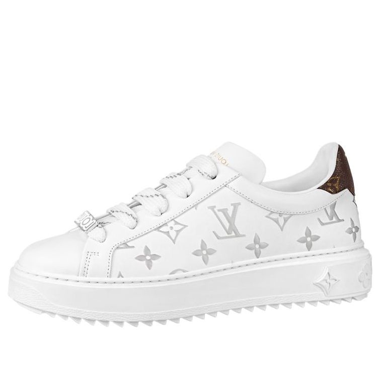 (WMNS) LOUIS VUITTON Time Out Sneakers 'White with Silver Monogram' 1A9HB7 - 1