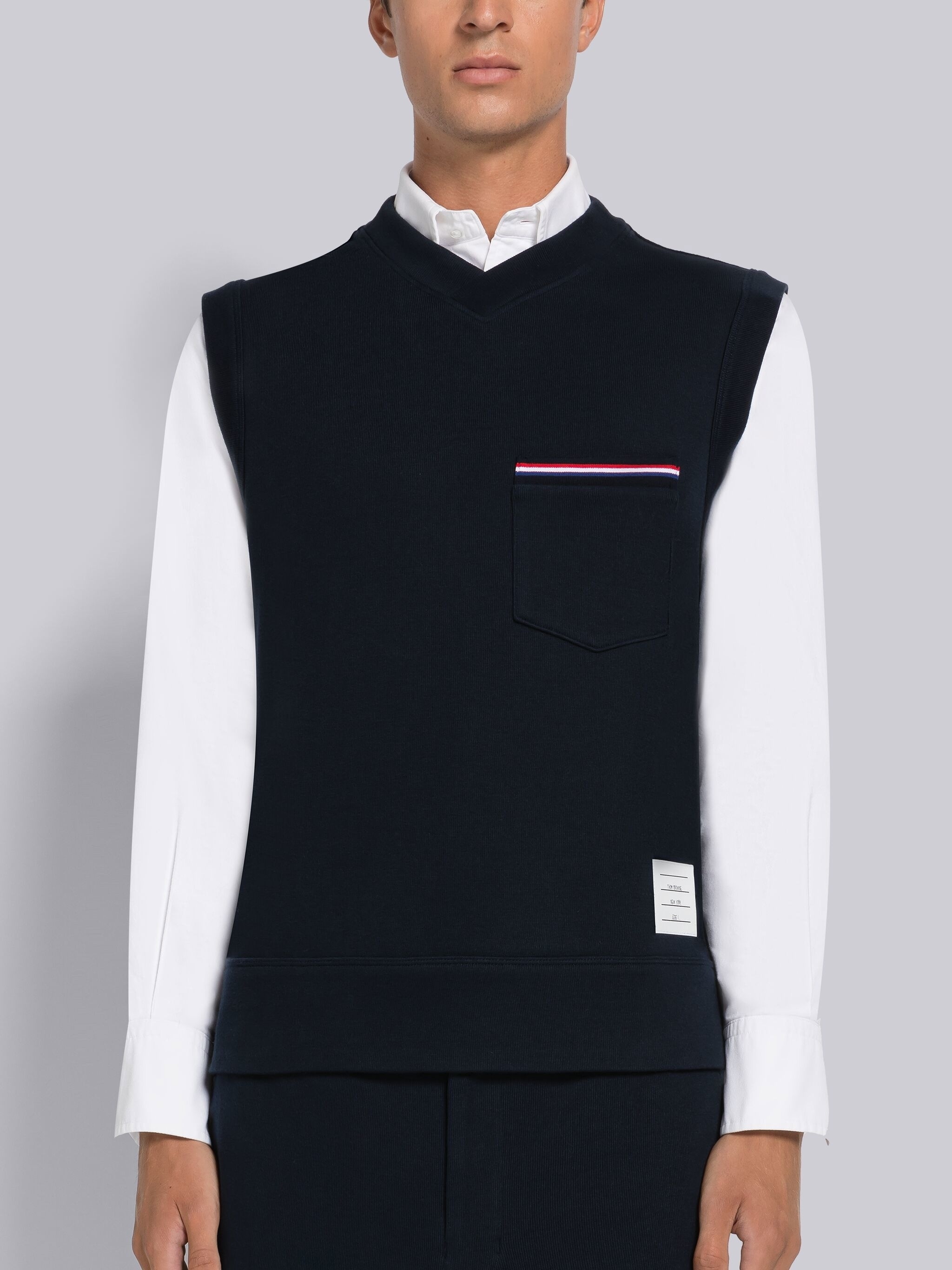 Cotton Interlock V-Neck Vest - 1