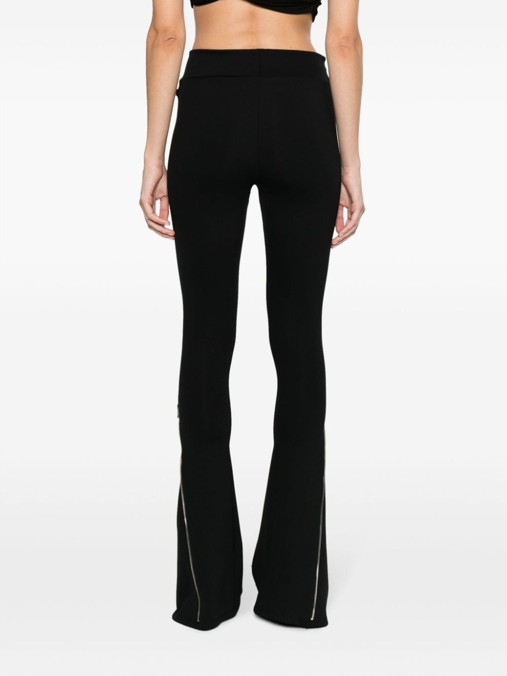 zip-detail flared leggings - 4