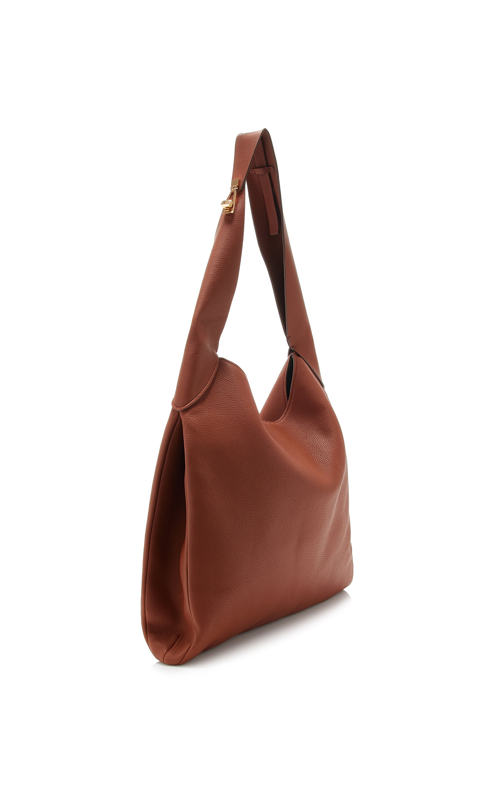 Small Leather Hobo Bag brown - 3