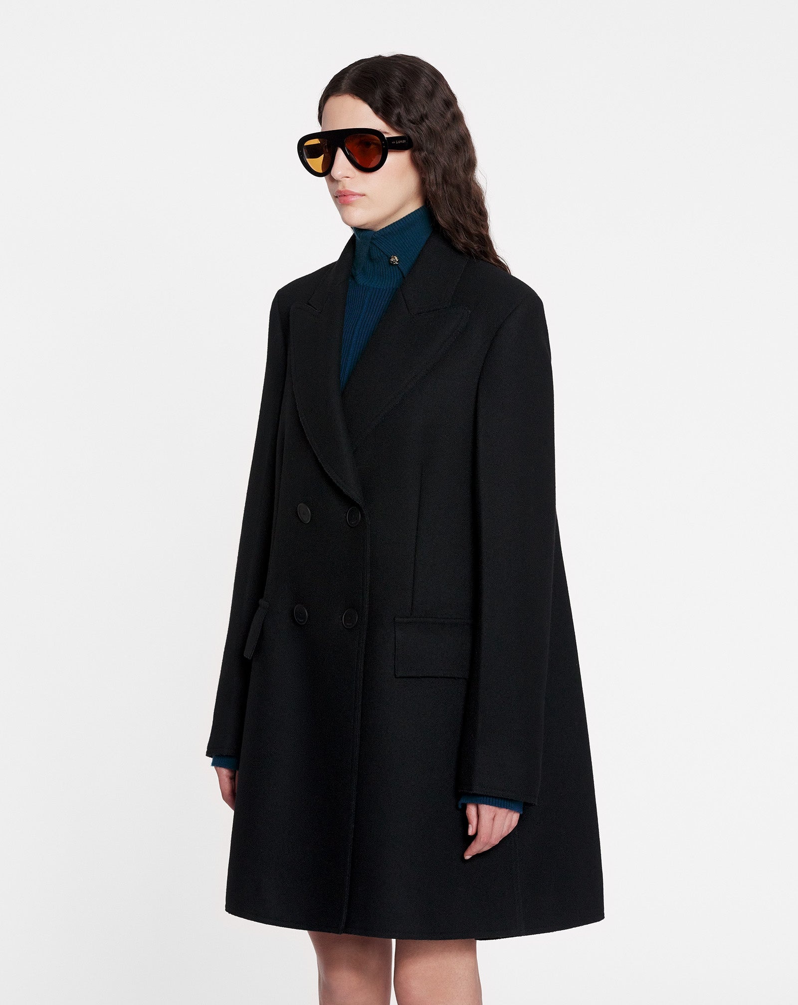 CAPE-EFFECT WOOL PEACOAT - 3