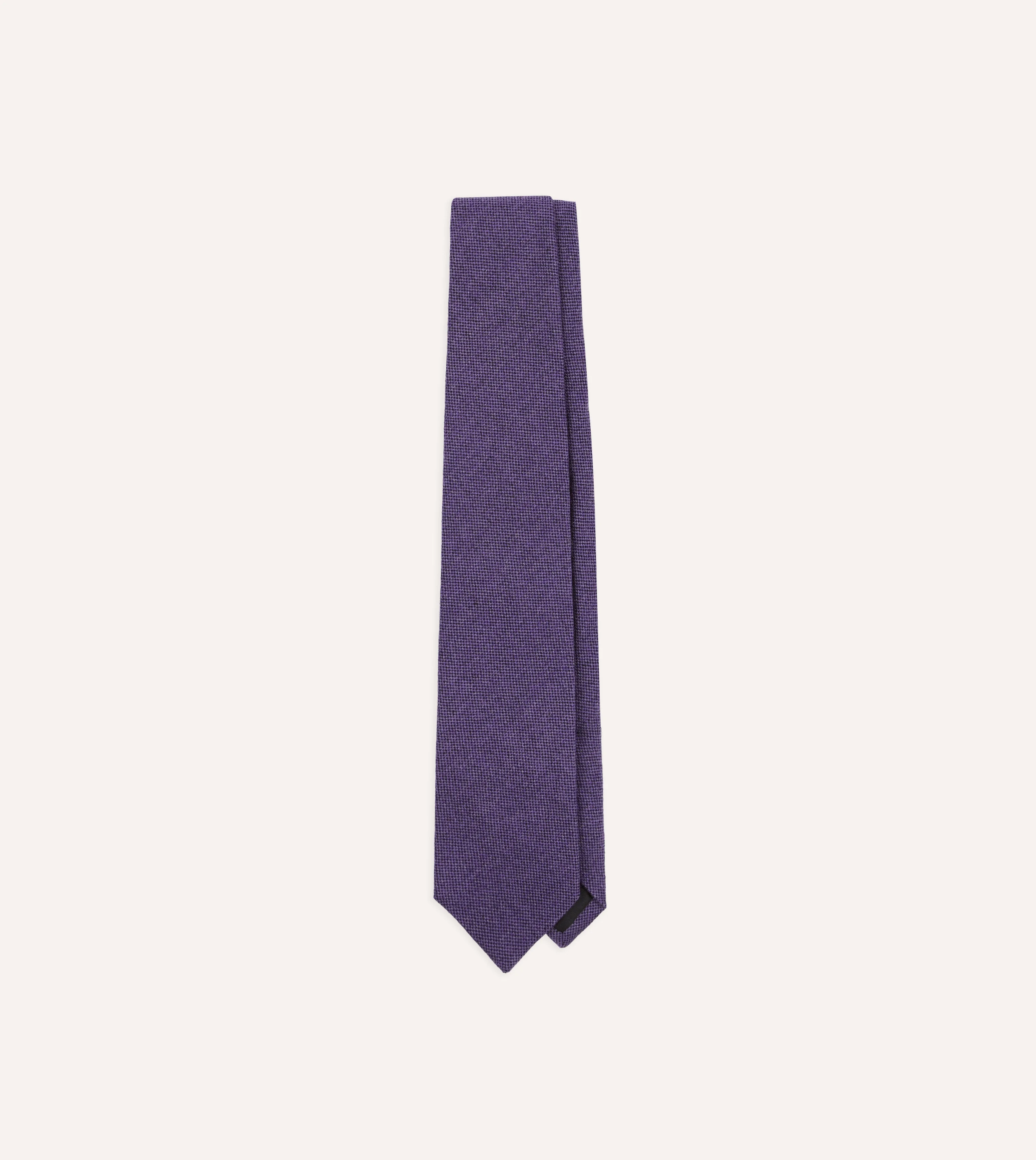 Purple Pure Cashmere Solid Tipped Tie - 1