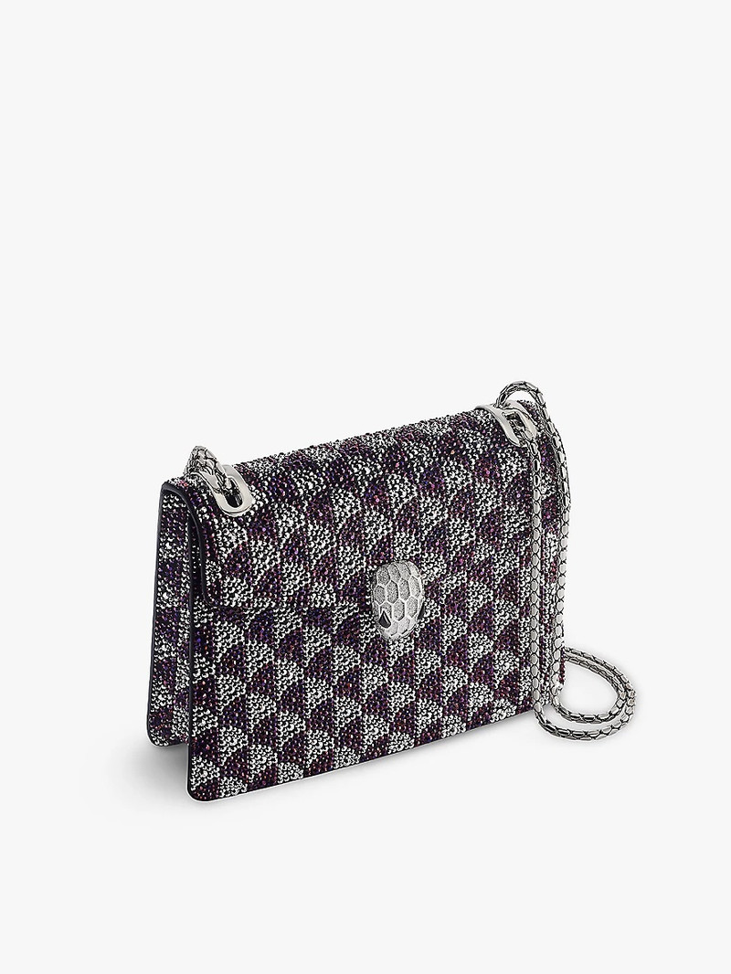 BVLGARI Serpenti Forever Day-to-Night small crystal and leather shoulder bag outlook