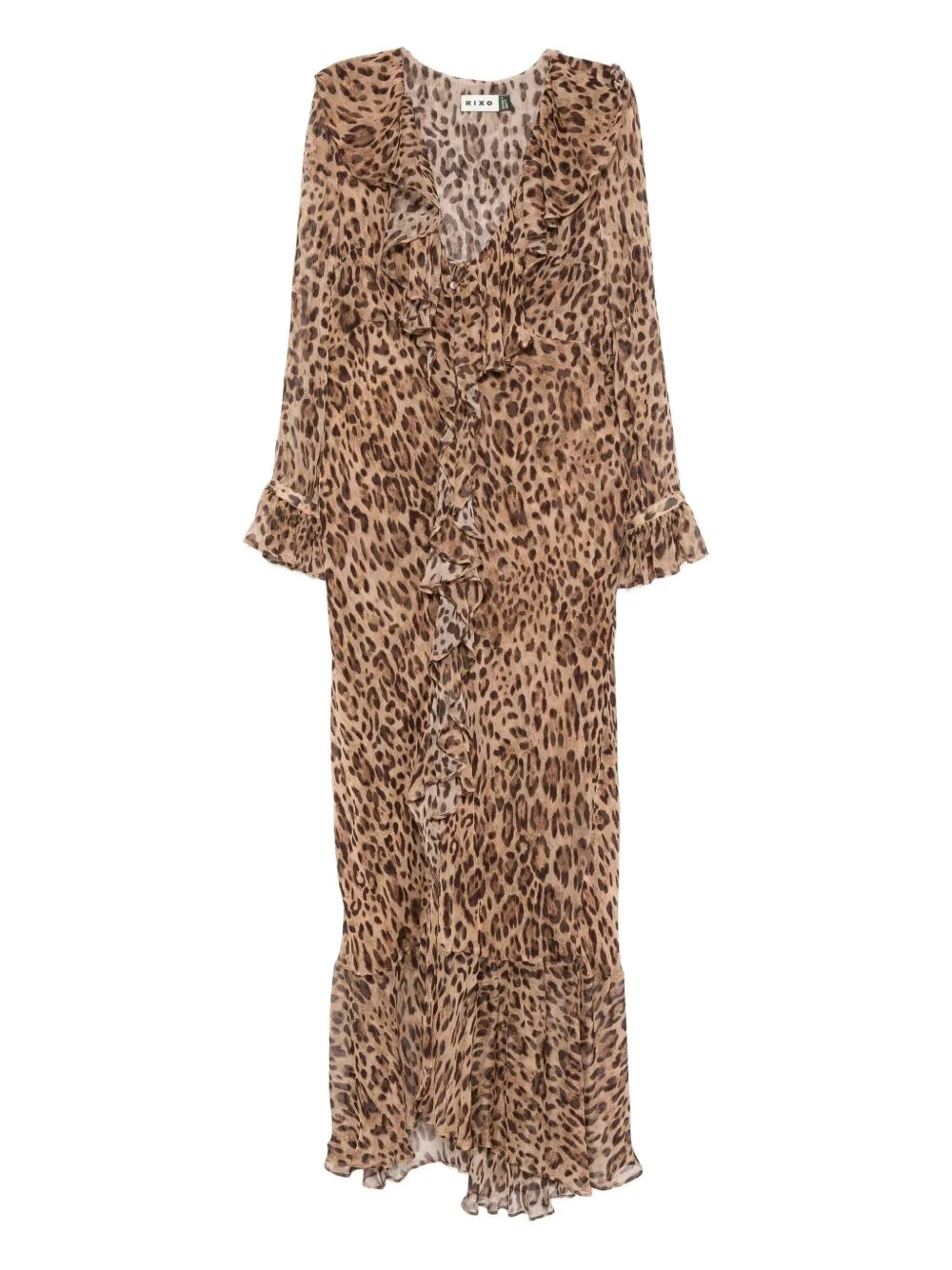 Grayce ruffled leopard midi dress - 1