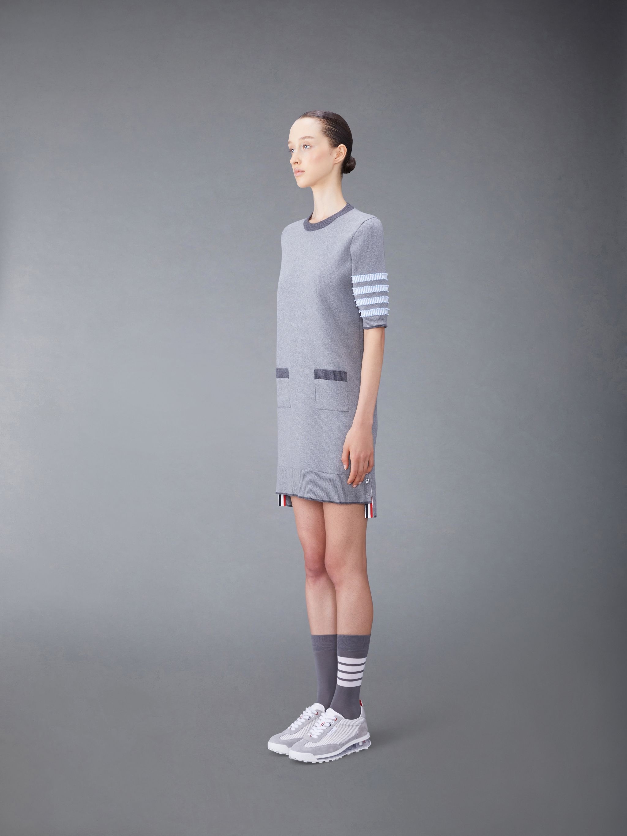 4-Bar stripe knitted minidress - 2