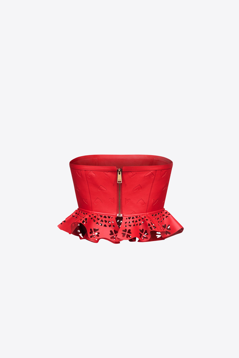 AREA LASER-CUT LEATHER HEART BANDEAU outlook