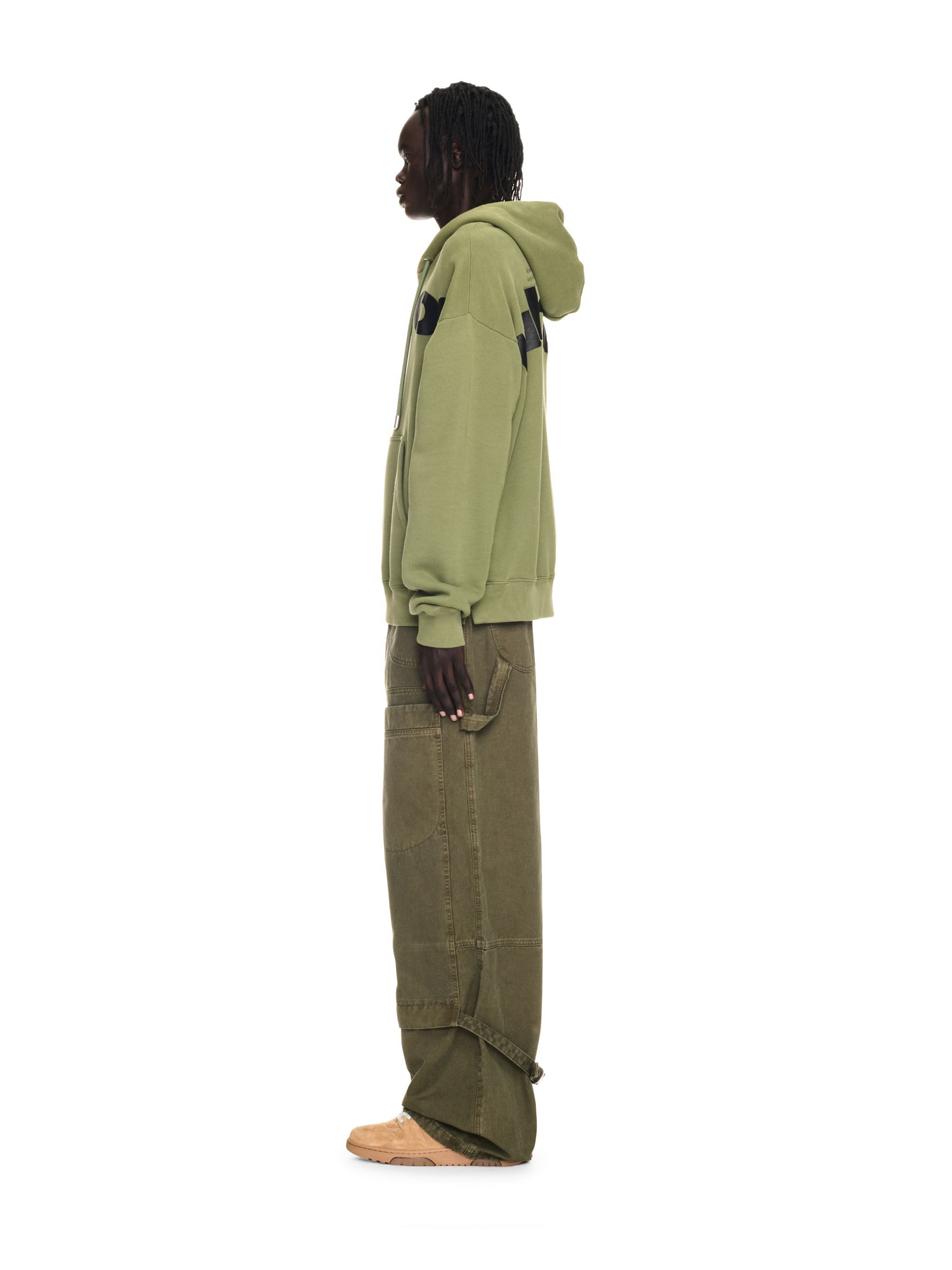 Military Green Canvas Carpenter Pants - 4