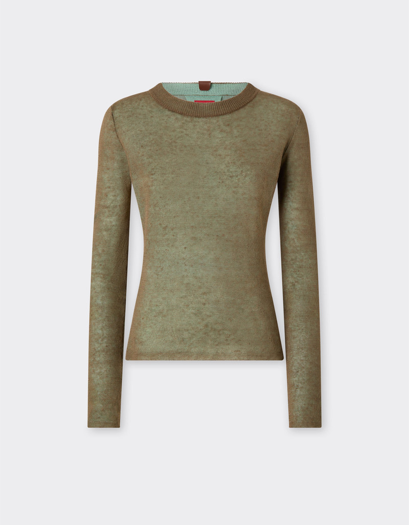 Linen cashmere and silk turtleneck sweater 1