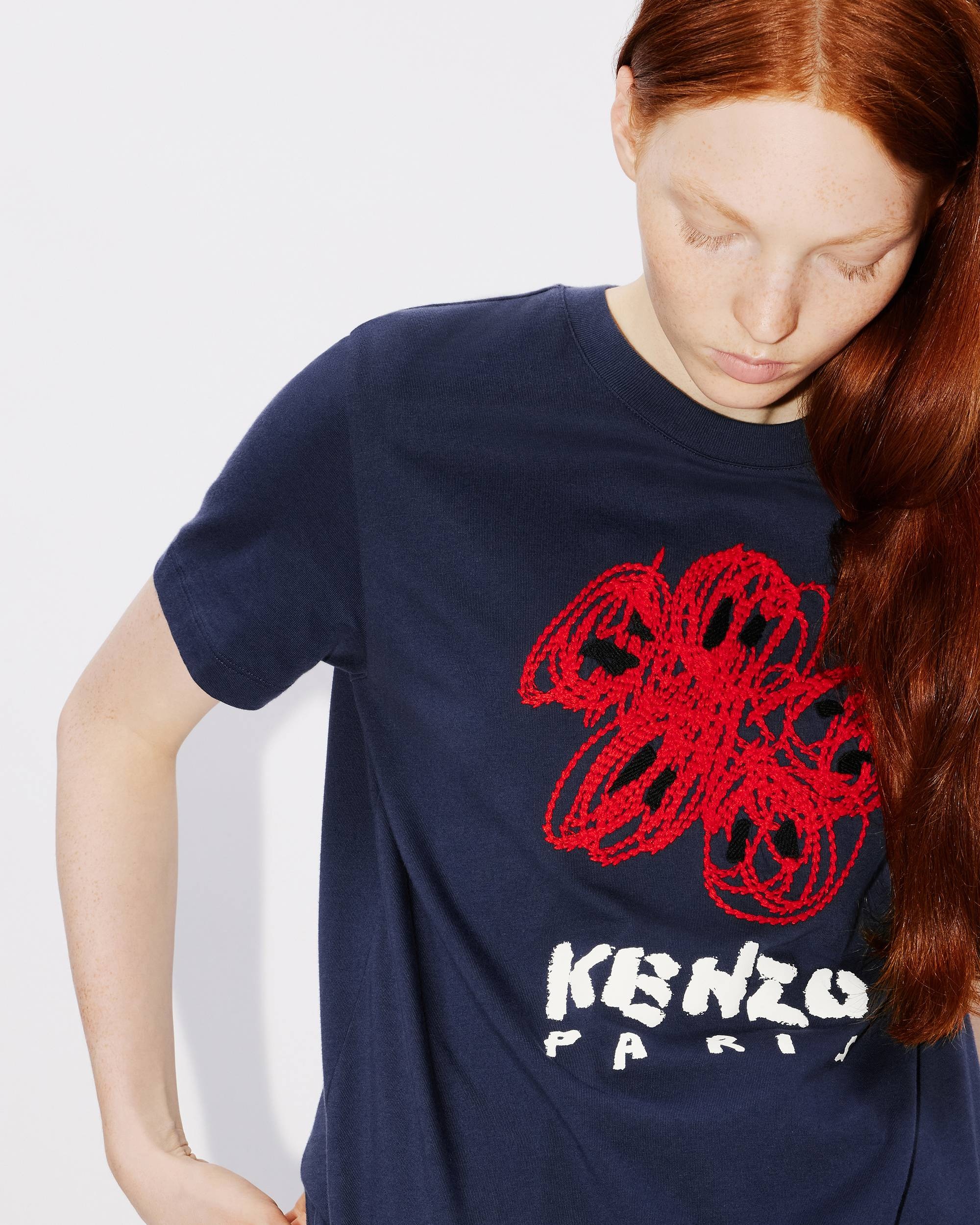 'KENZO Drawn Varsity' loose embroidered T-shirt - 5