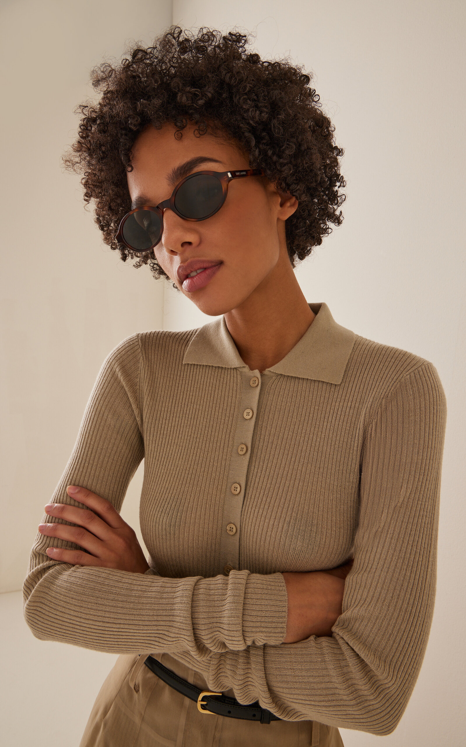 Jeanne Round-Frame Acetate Sunglasses brown - 2
