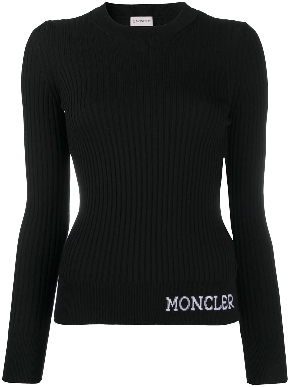 jacquard logo ribbed jumper - 1