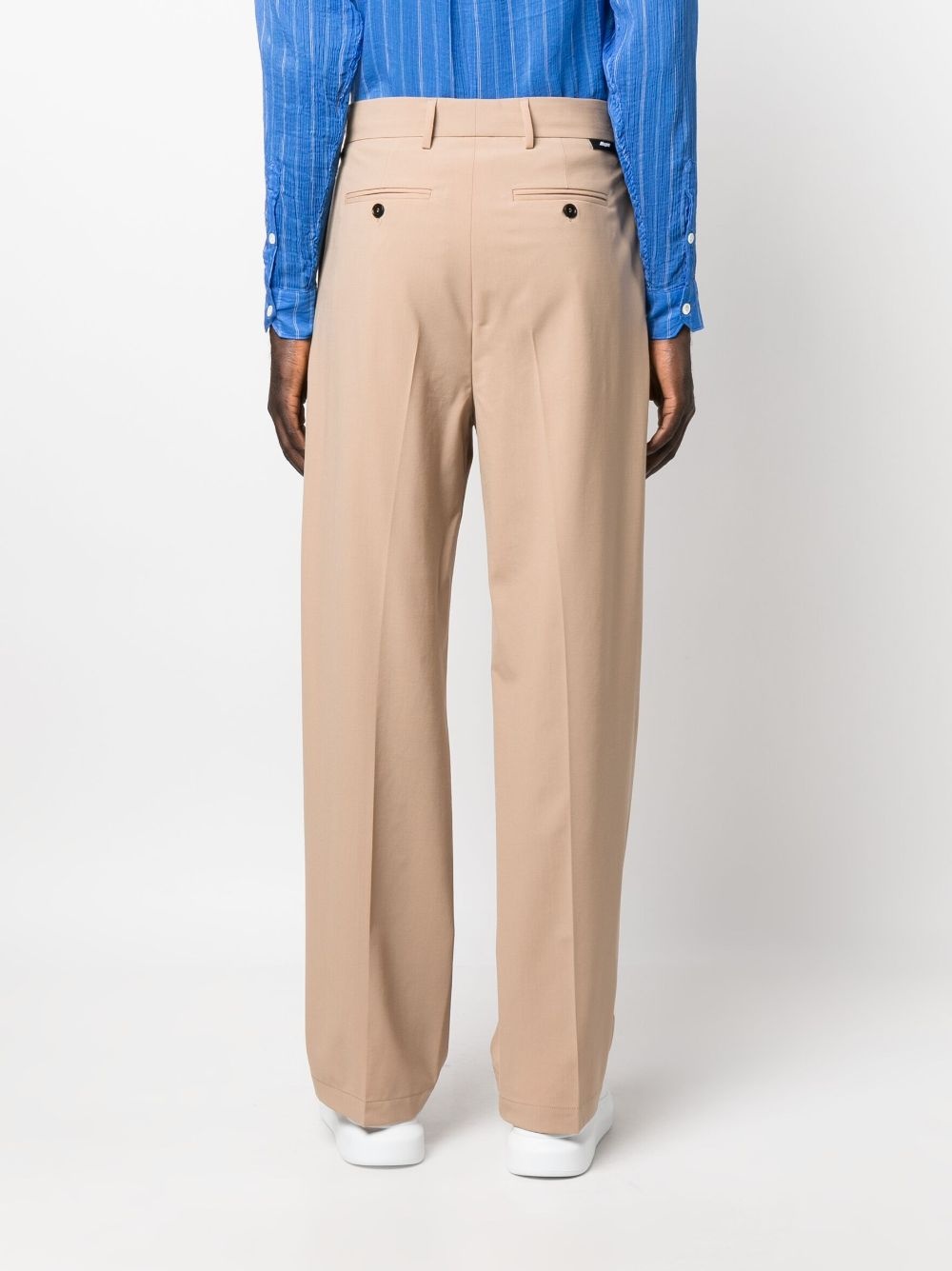 tailored wide-leg cotton trousers - 4