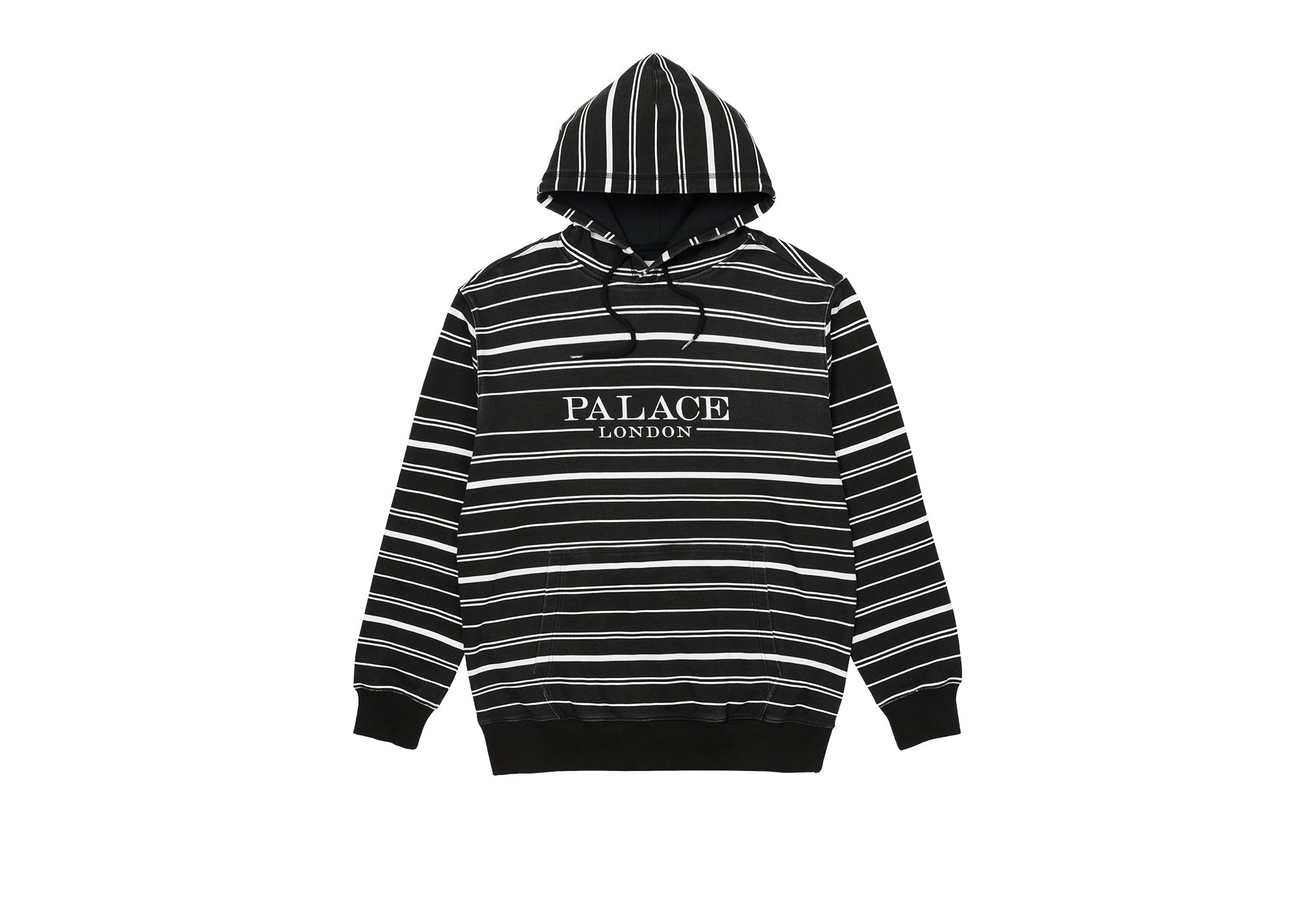 PRINTED STRIPE HOOD BLACK - 1