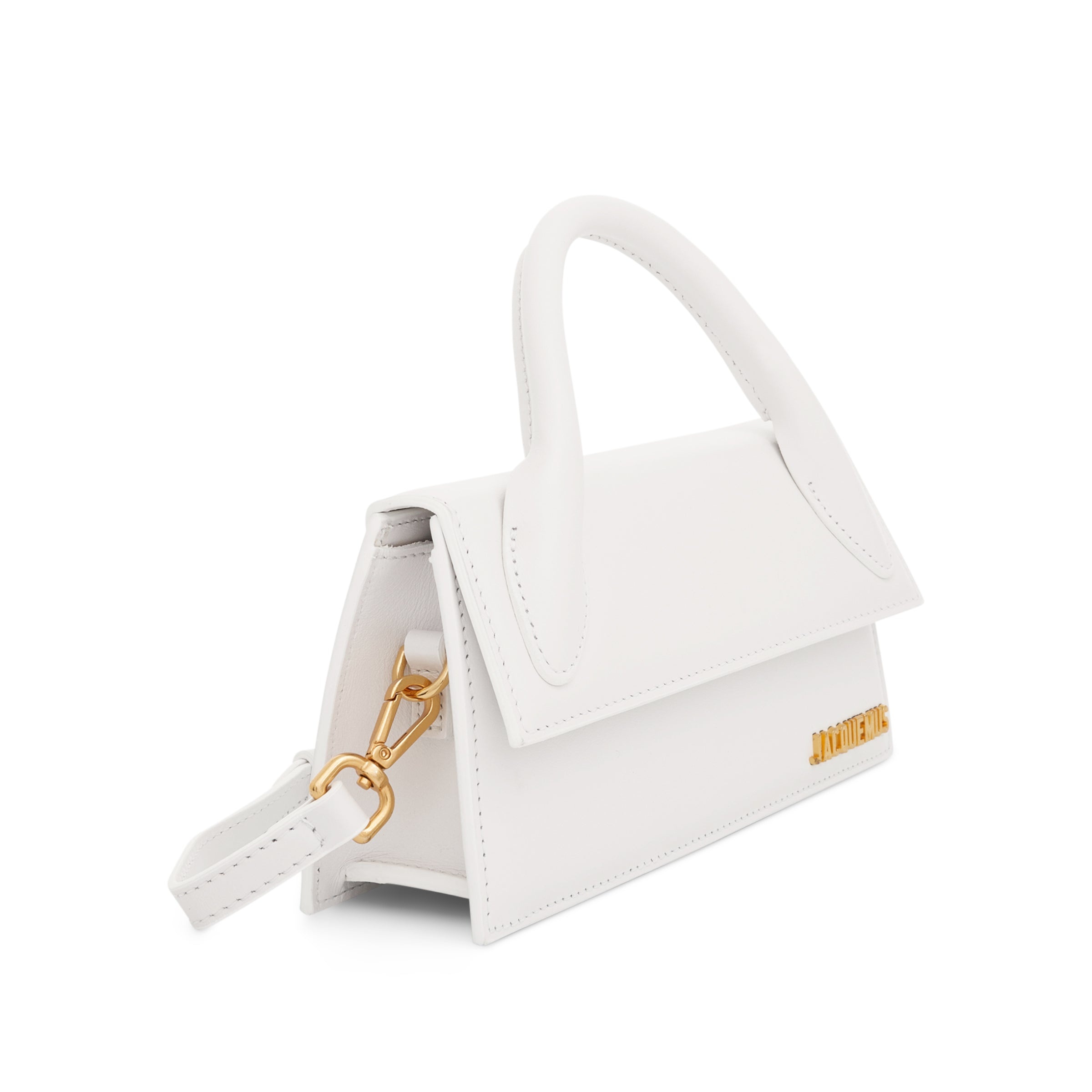 Le Chiquito Long Leather Bag in White - 2