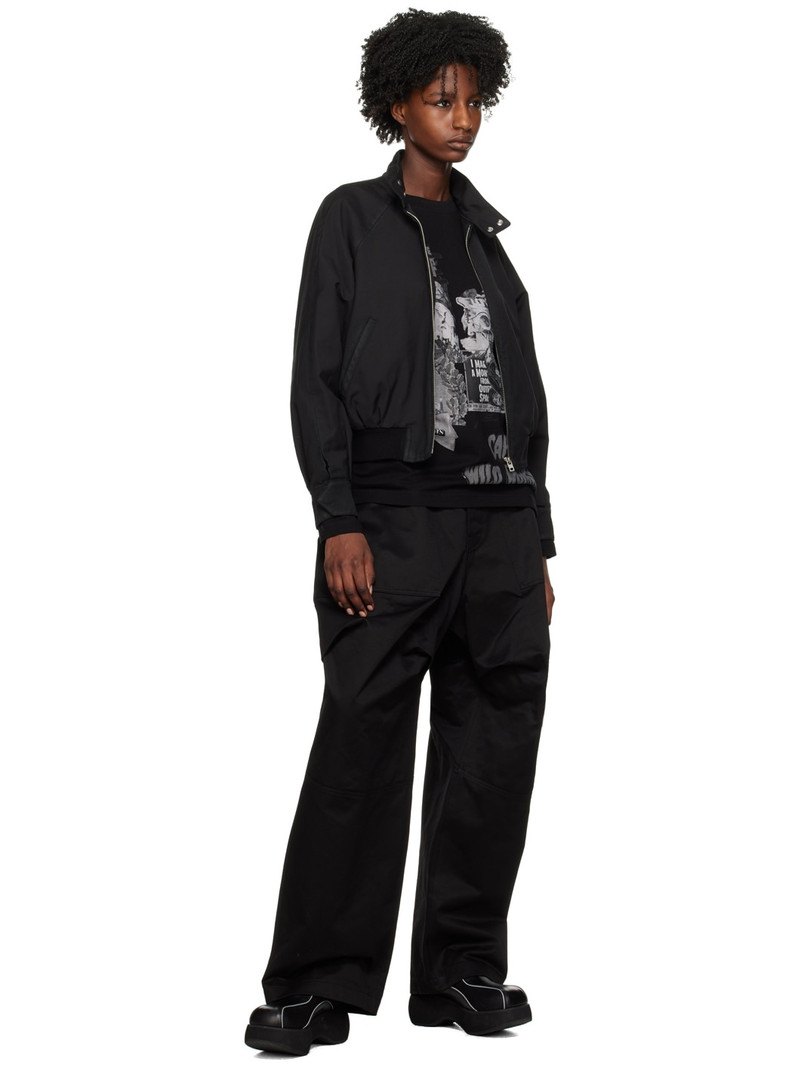 We11done Black Paneled Trousers outlook