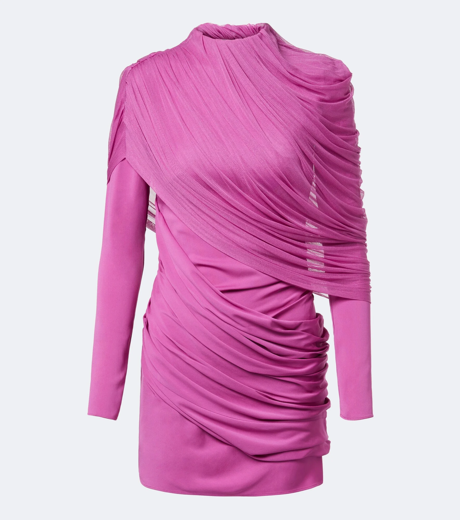 Veil draped caped minidress - 1