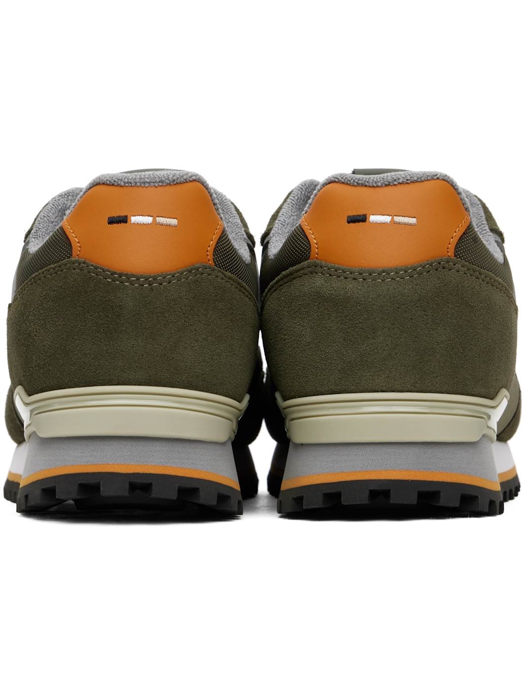 Khaki Embossed-Logo Sneakers - 2