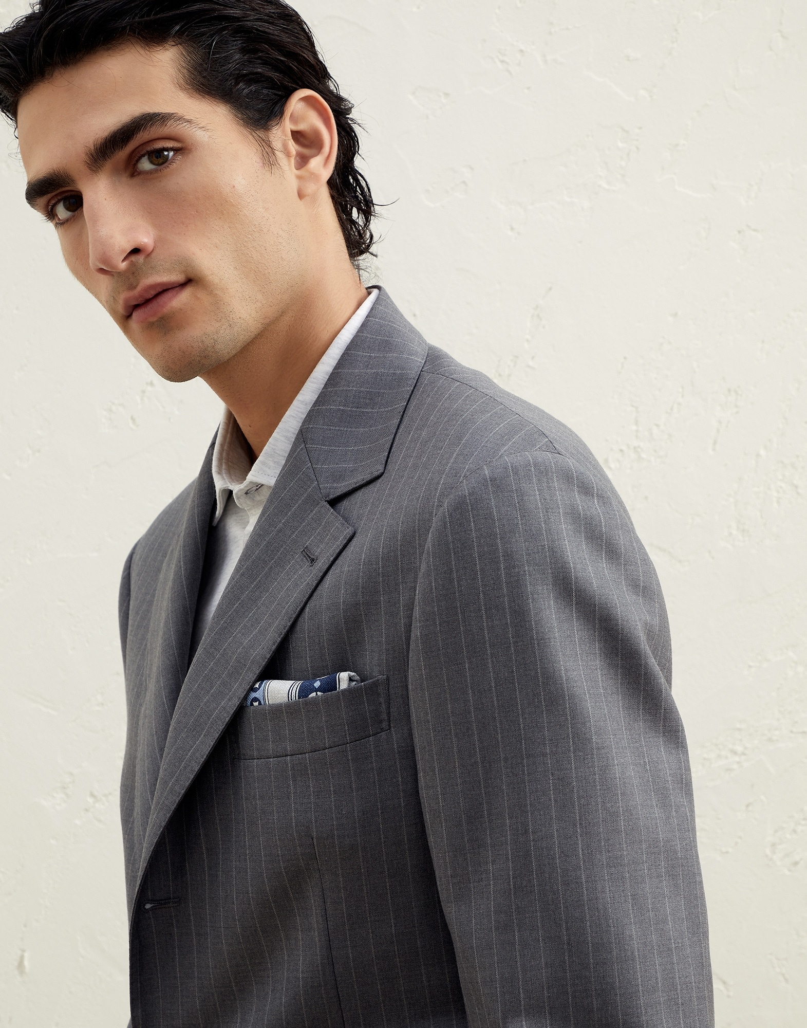 Silk double border pocket square - 3