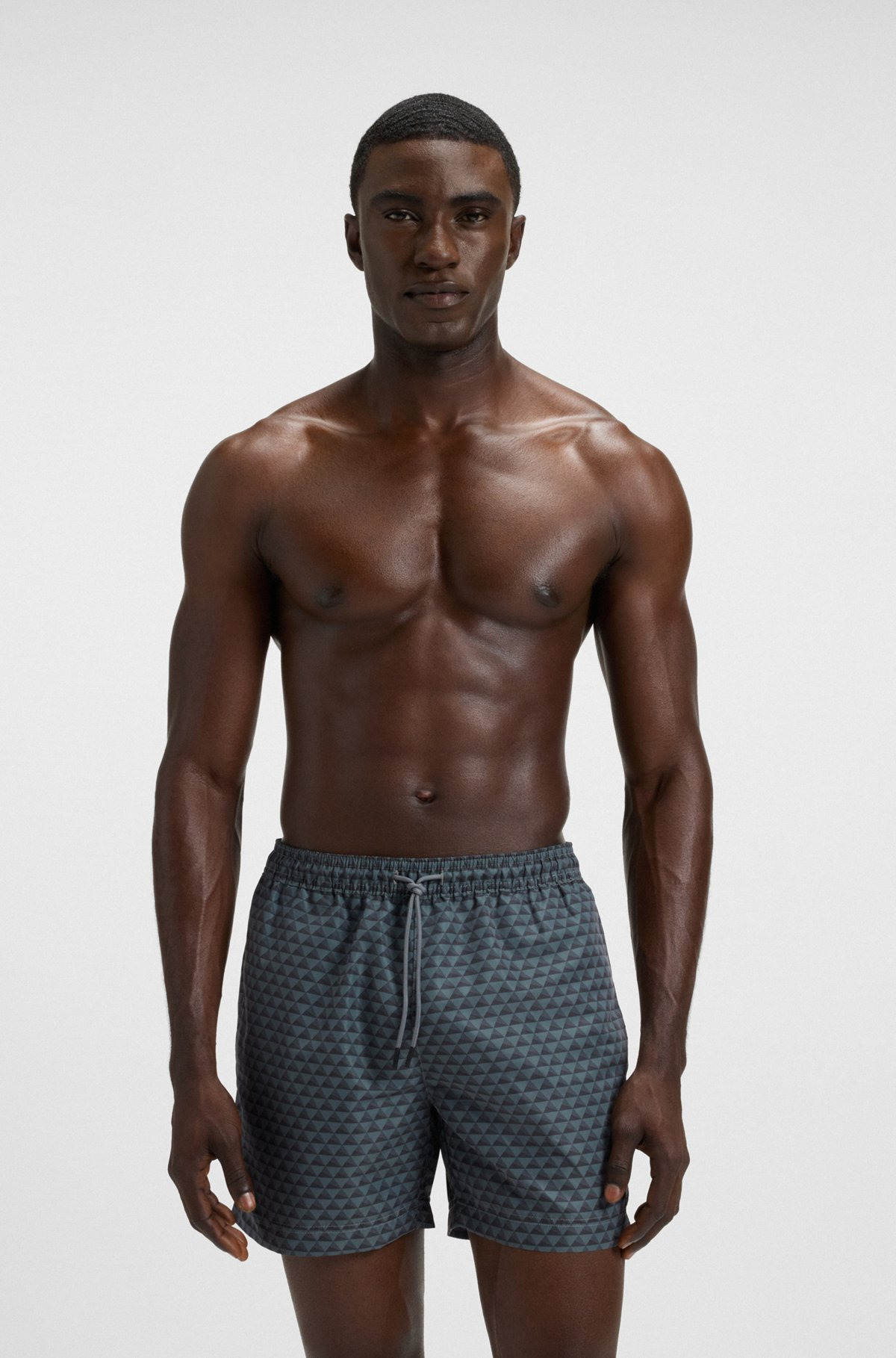 DRAWSTRING-WAIST SWIM SHORTS WITH ALL-OVER PRINT - 2