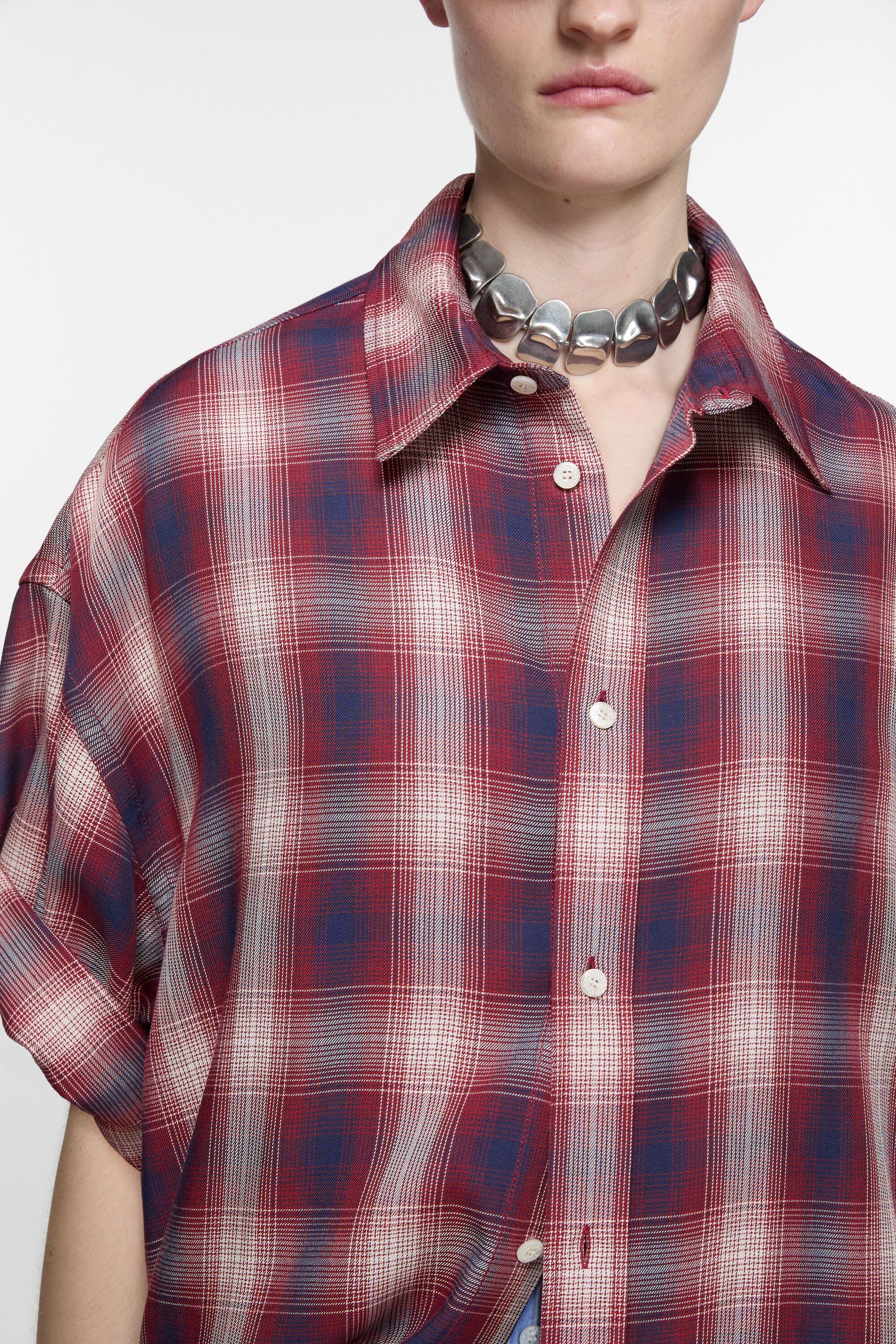 Button-up shirt - Red/blue - 4