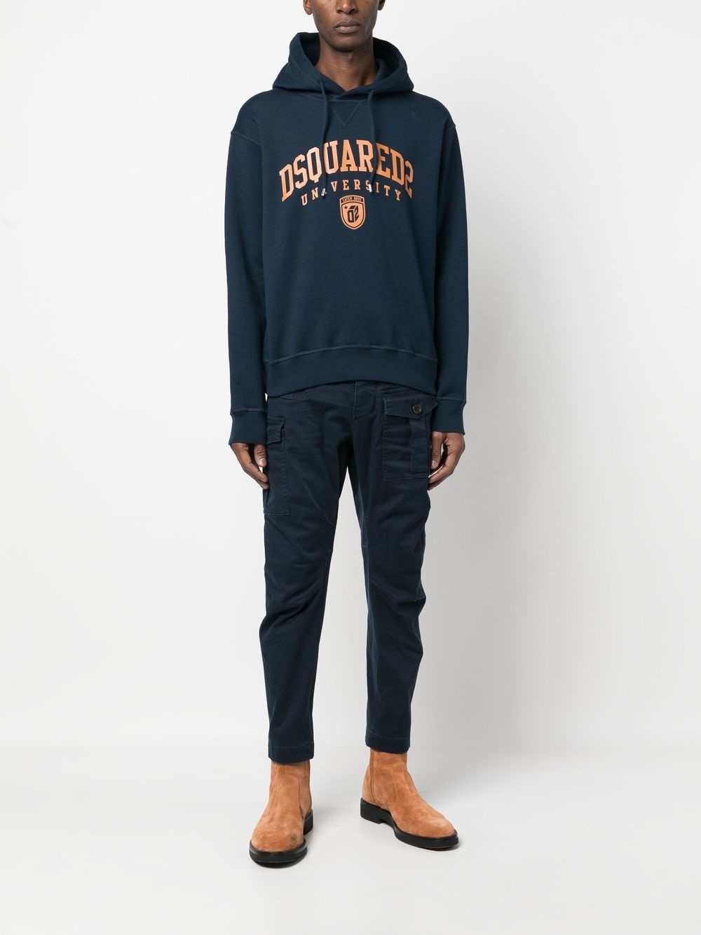 slim-cut cargo trousers - 2