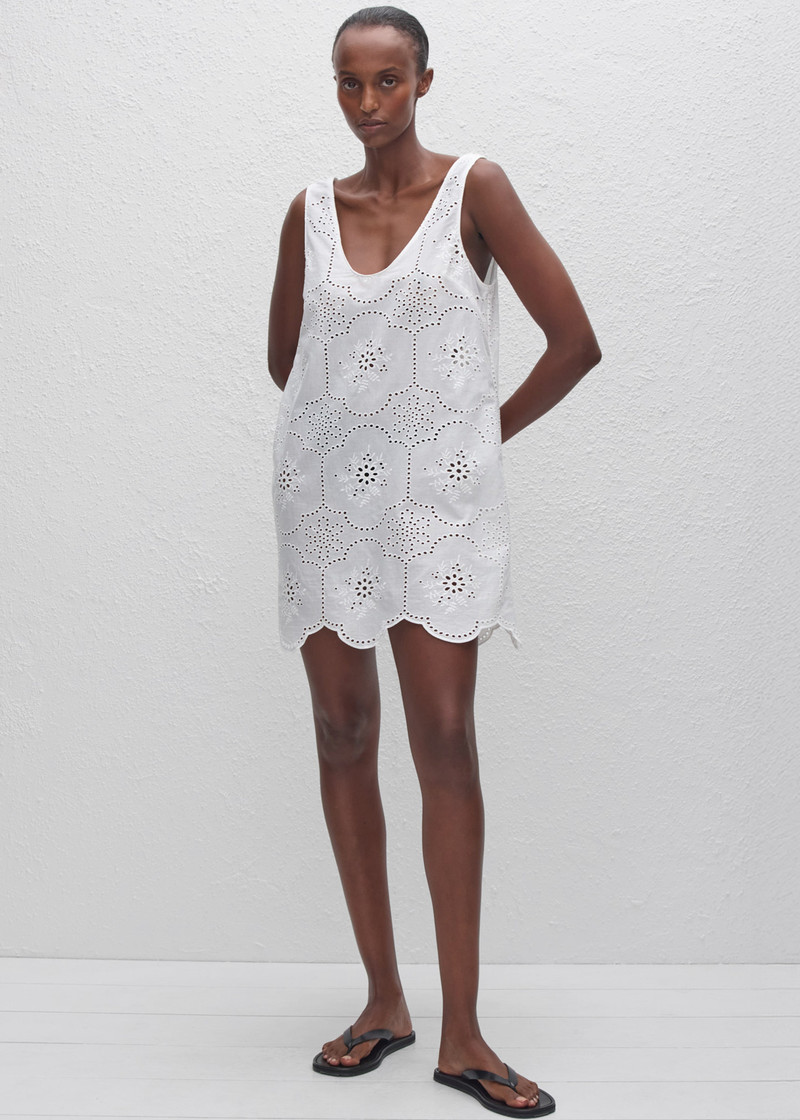 Matteau Broderie Tank Mini Dress - White 4