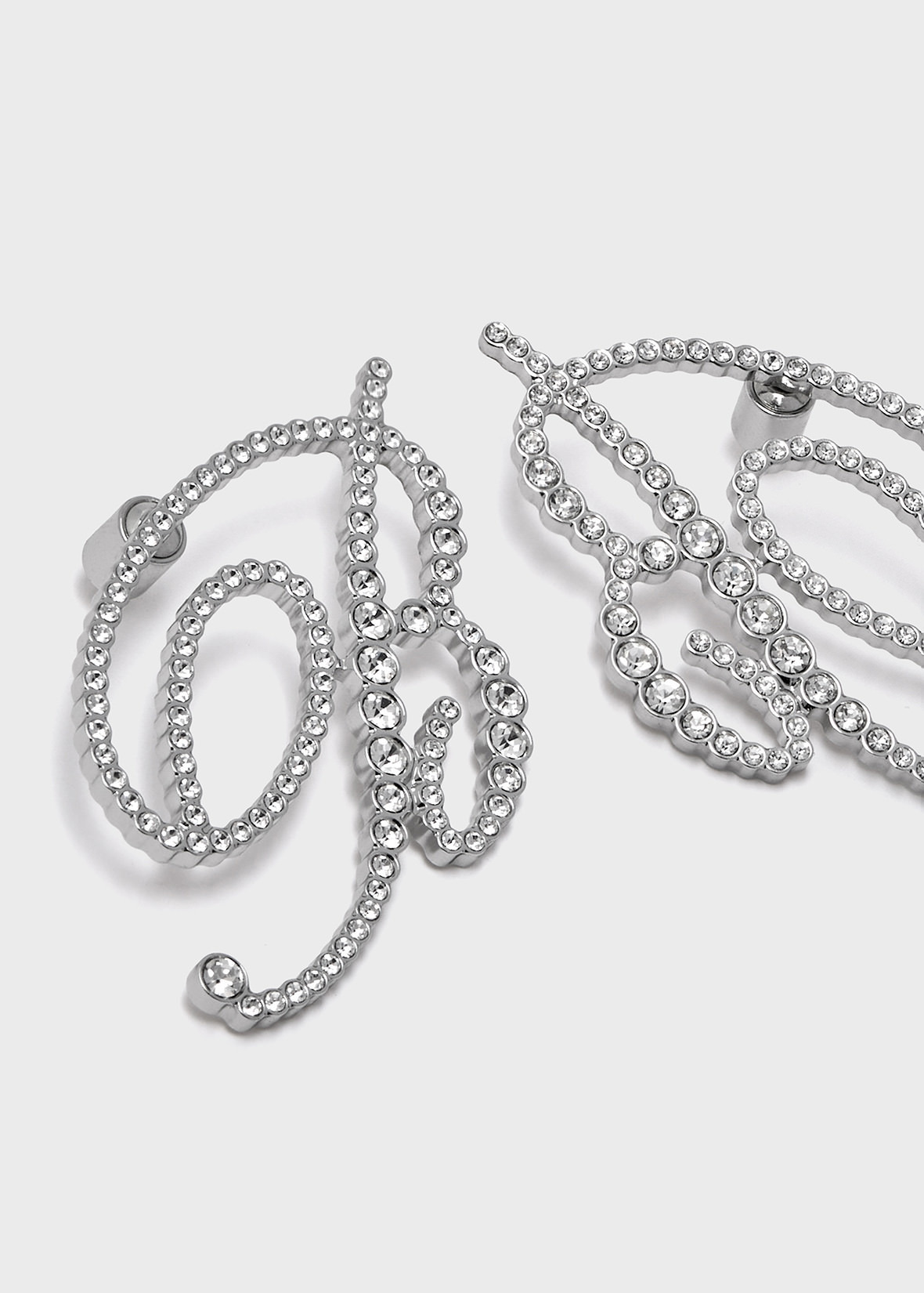 B MONOGRAM RHINESTONE EARRINGS - 3