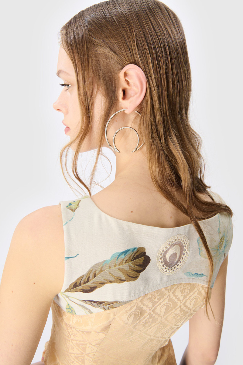 Recycled Brass Moon Creoles 3