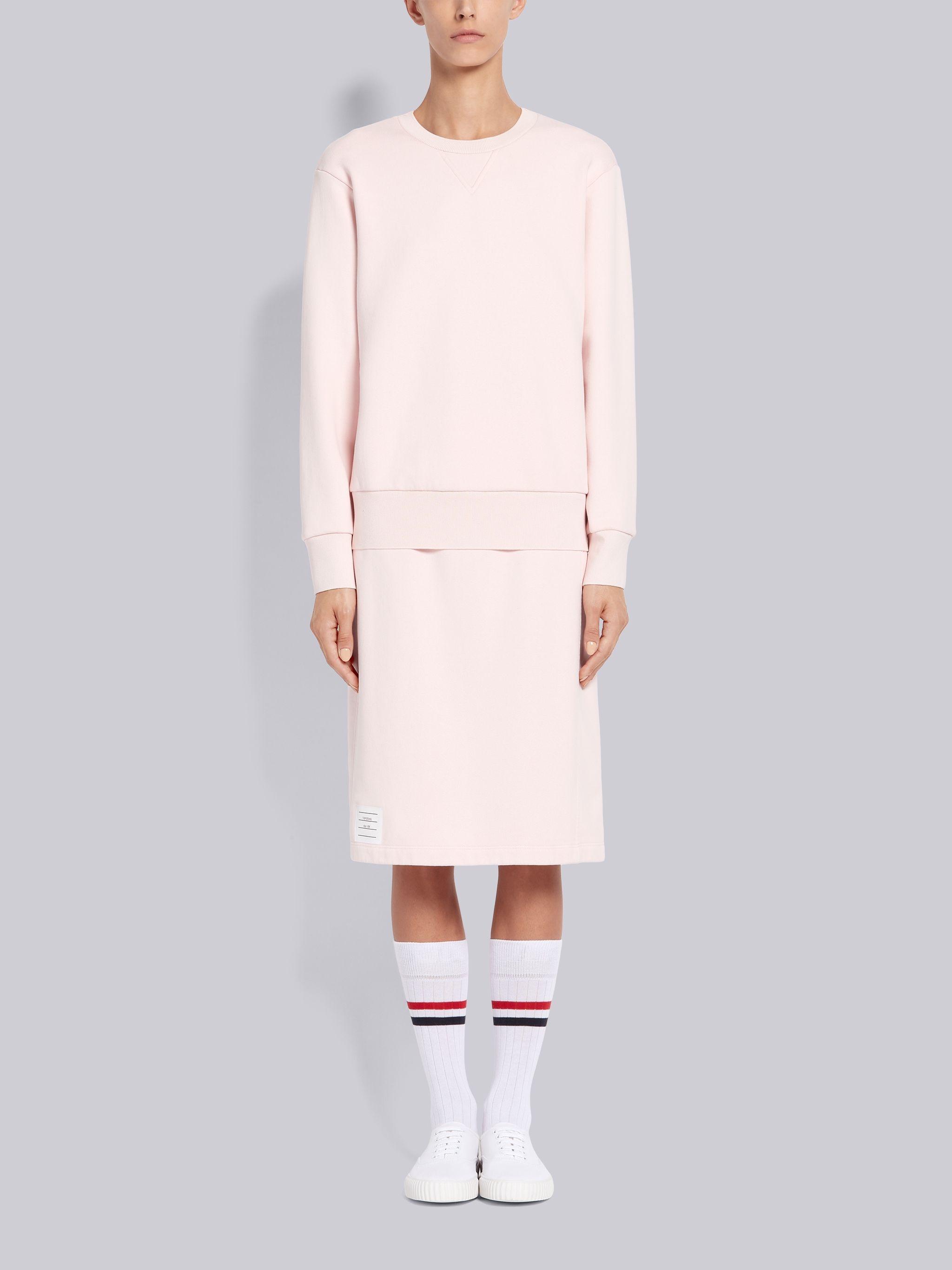 Pink Classic Cotton Loopback Garment Dyed Skirt - 4