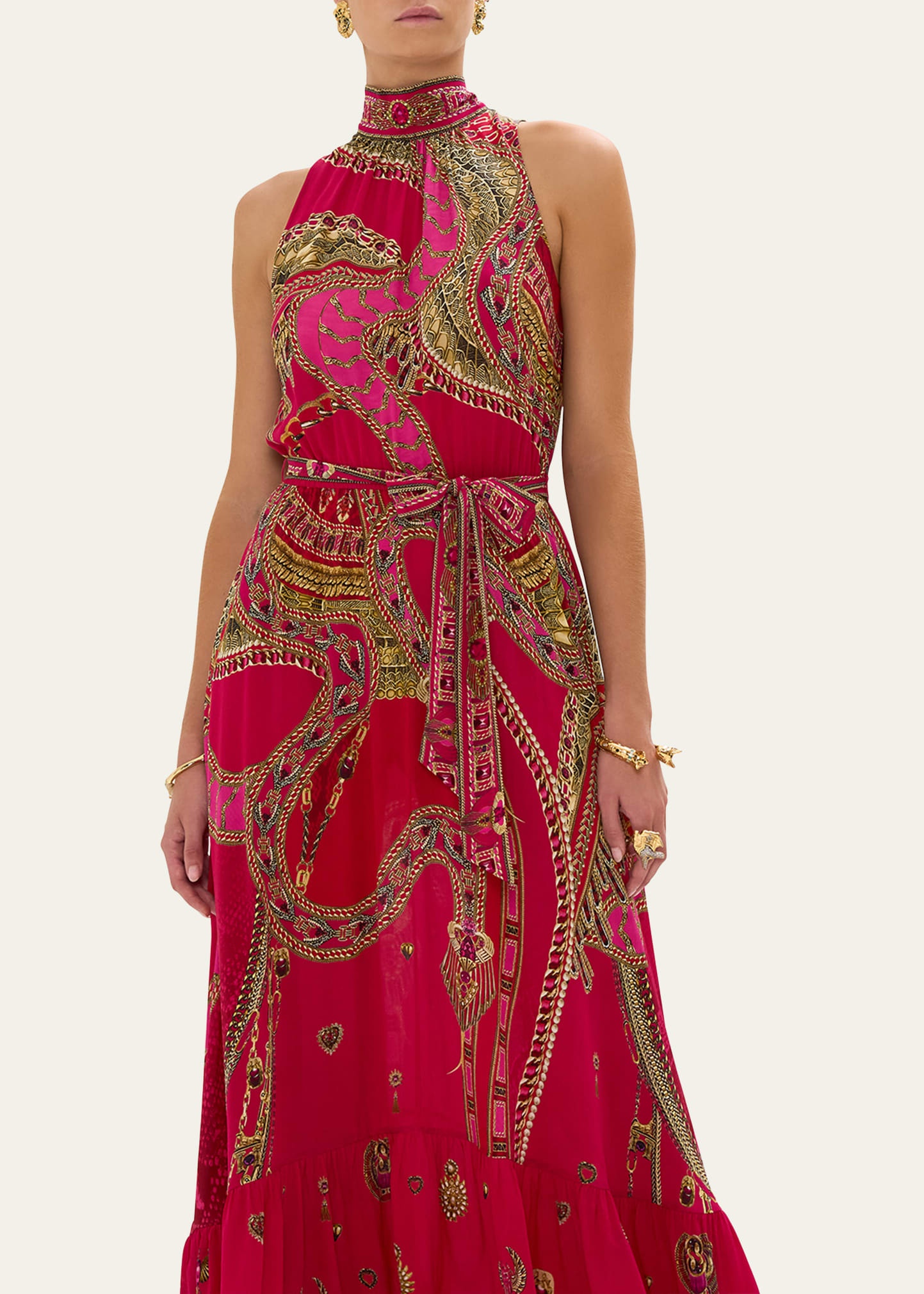 Kissed By A Cobra Tie-Neck Maxi Dress - 4