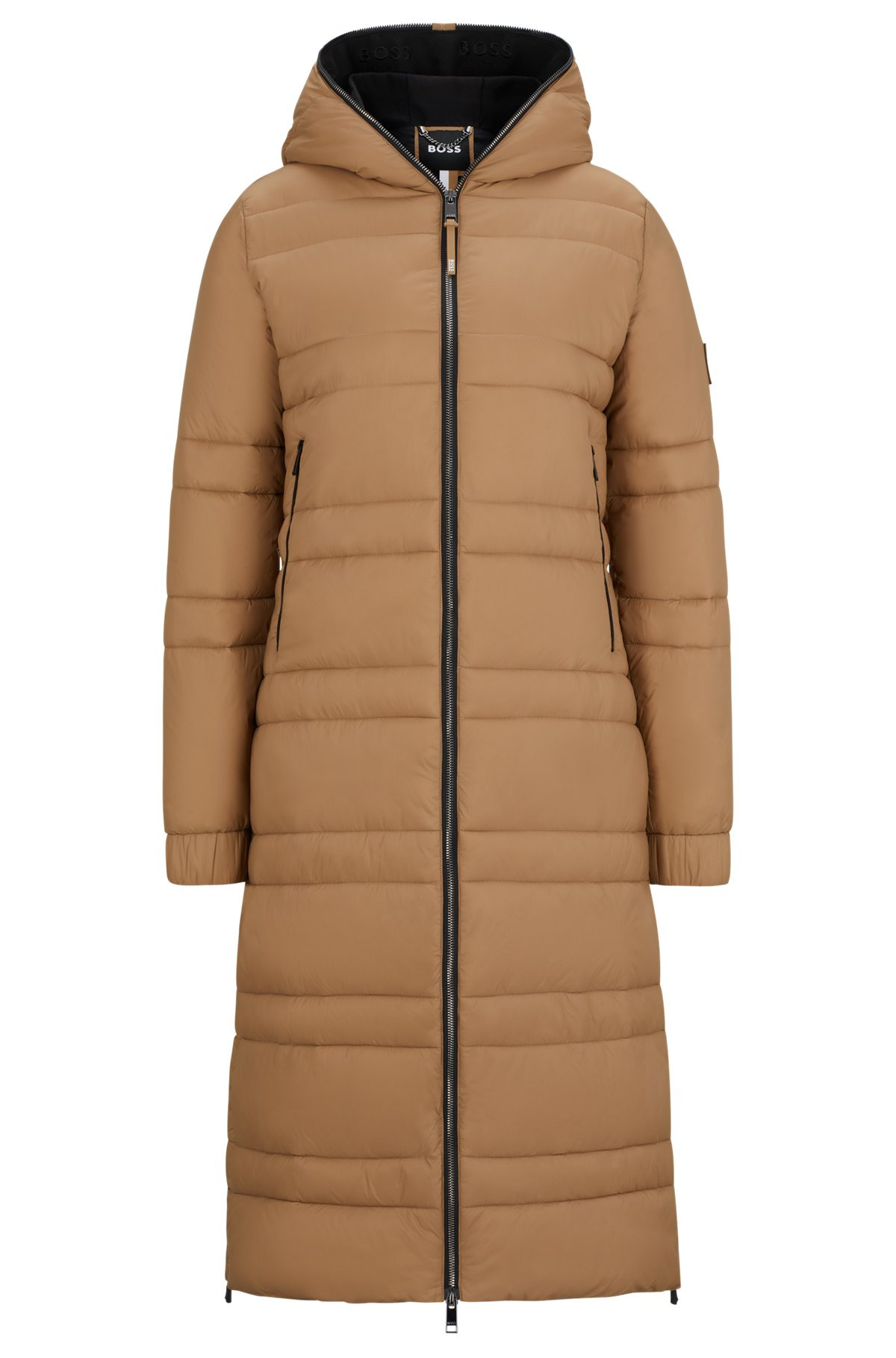 EQUESTRIAN LONG PUFFER JACKET WITH SIDE ZIPS - 1