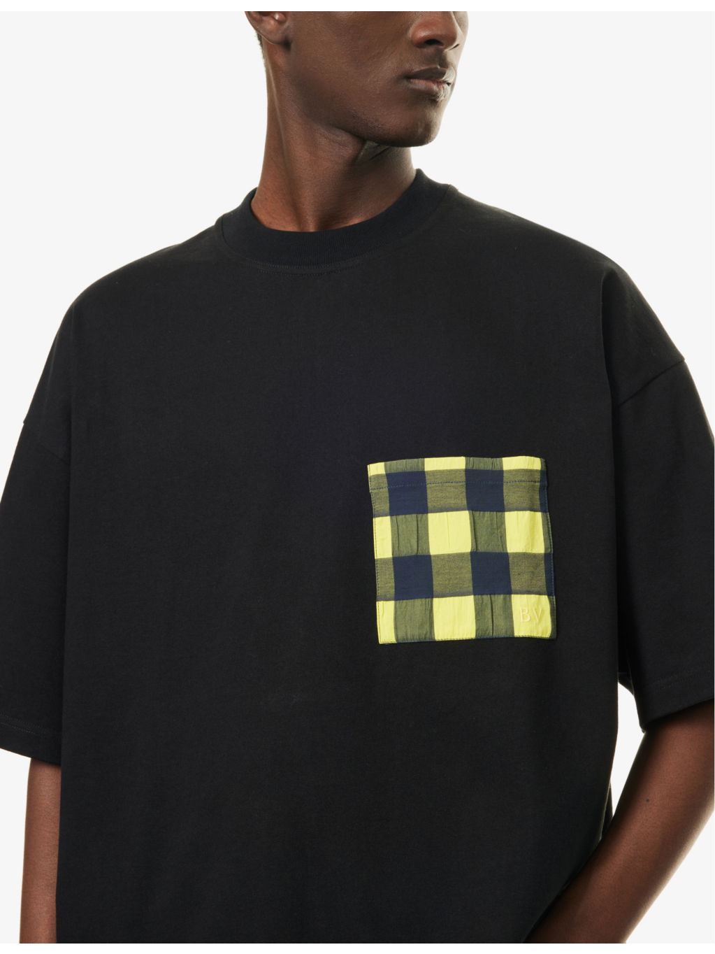 Gingham Pocket crew-neck cotton T-shirt - 5