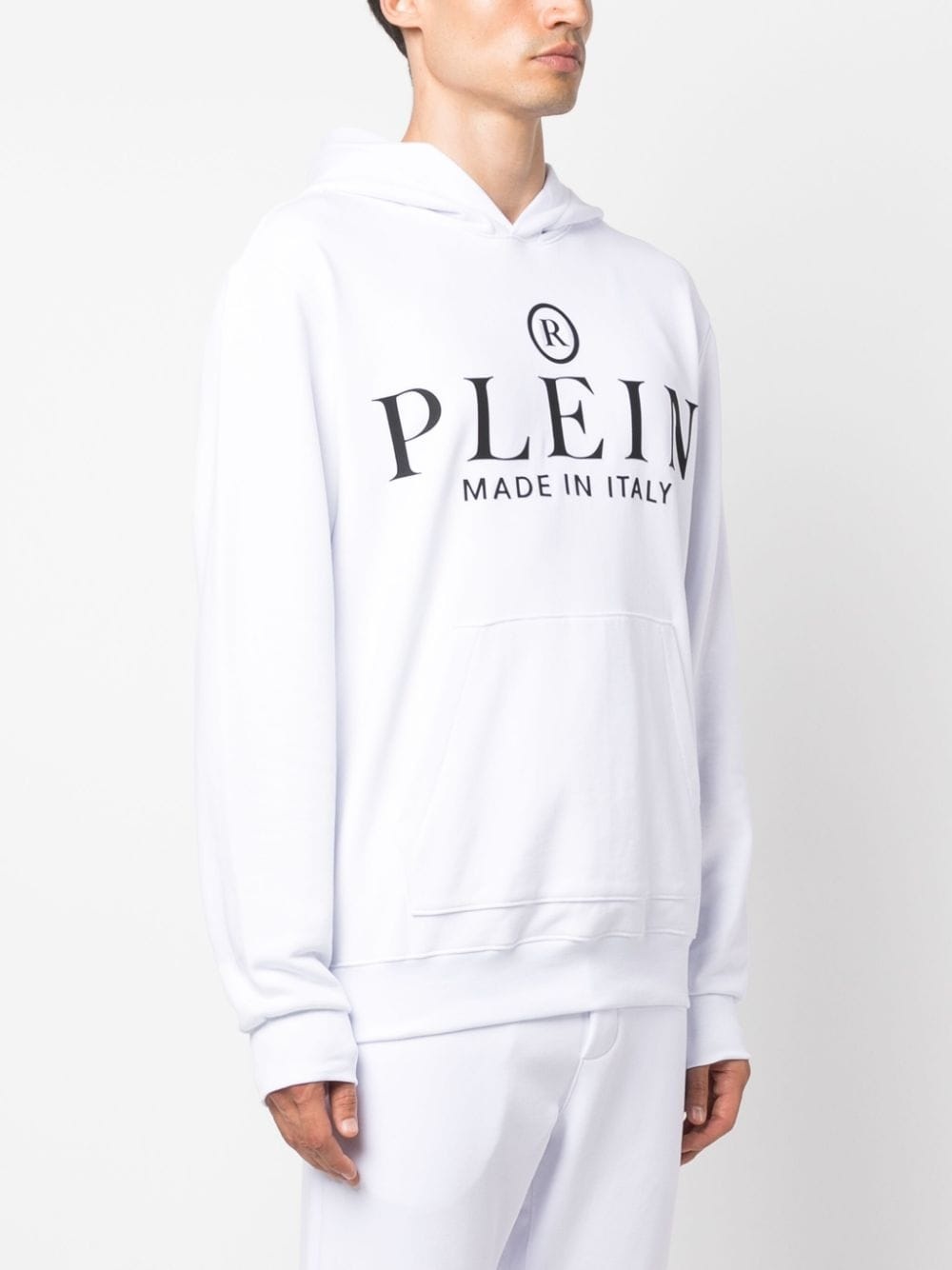 logo-print cotton hoodie - 3