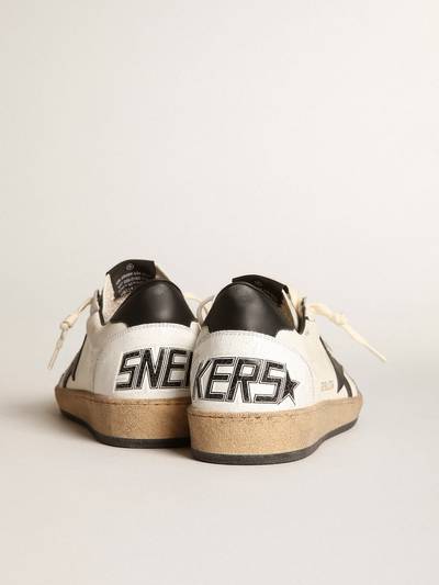 Golden Goose Women's Ball Star sneakers in white nappa leather with black leather star and heel tab outlook