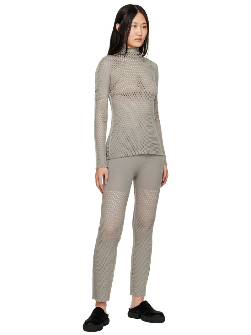 ISSEY MIYAKE Gray Seed Mesh AP Lounge Pants outlook