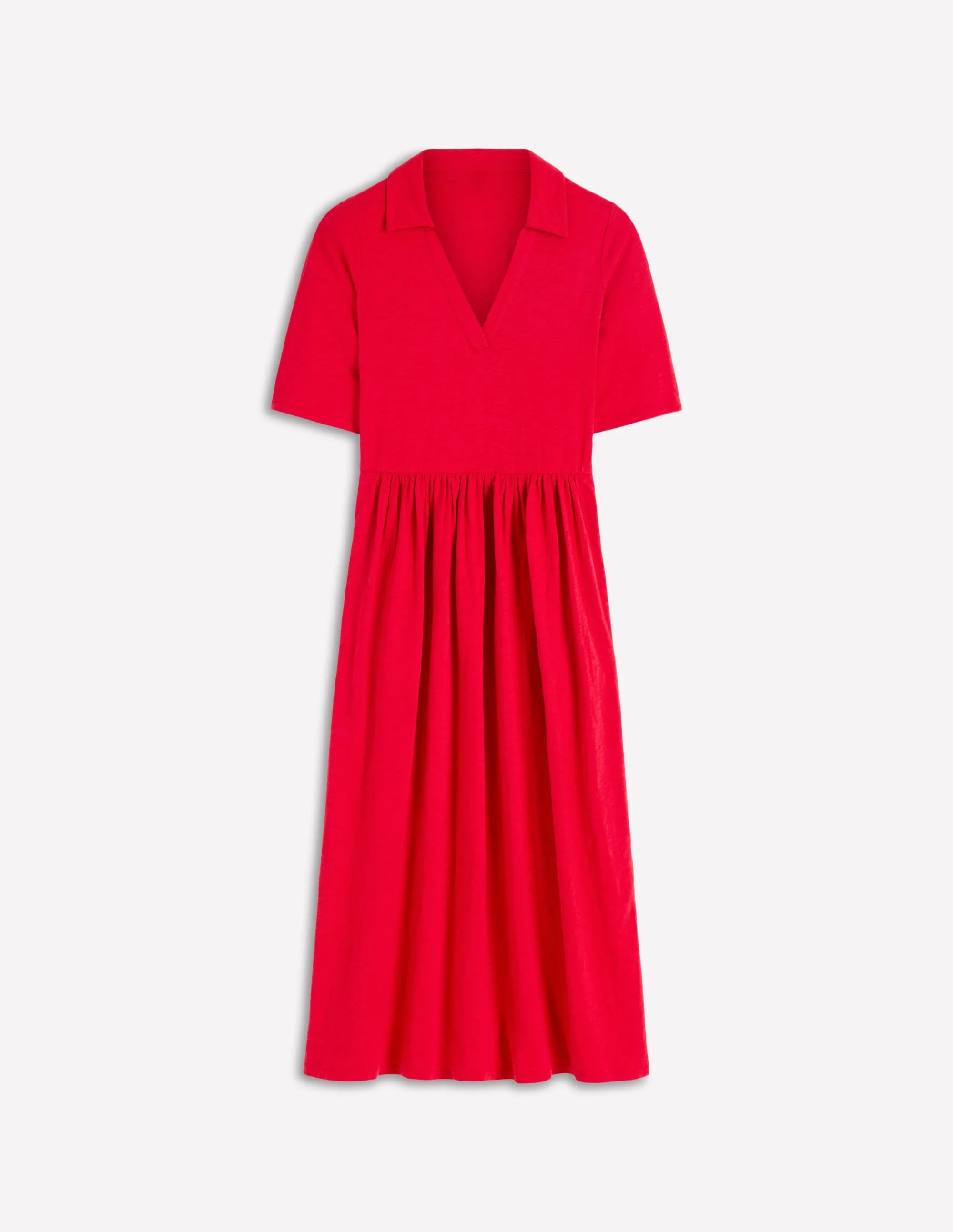 Aria Collared Jersey Dress-Merida Red - 1