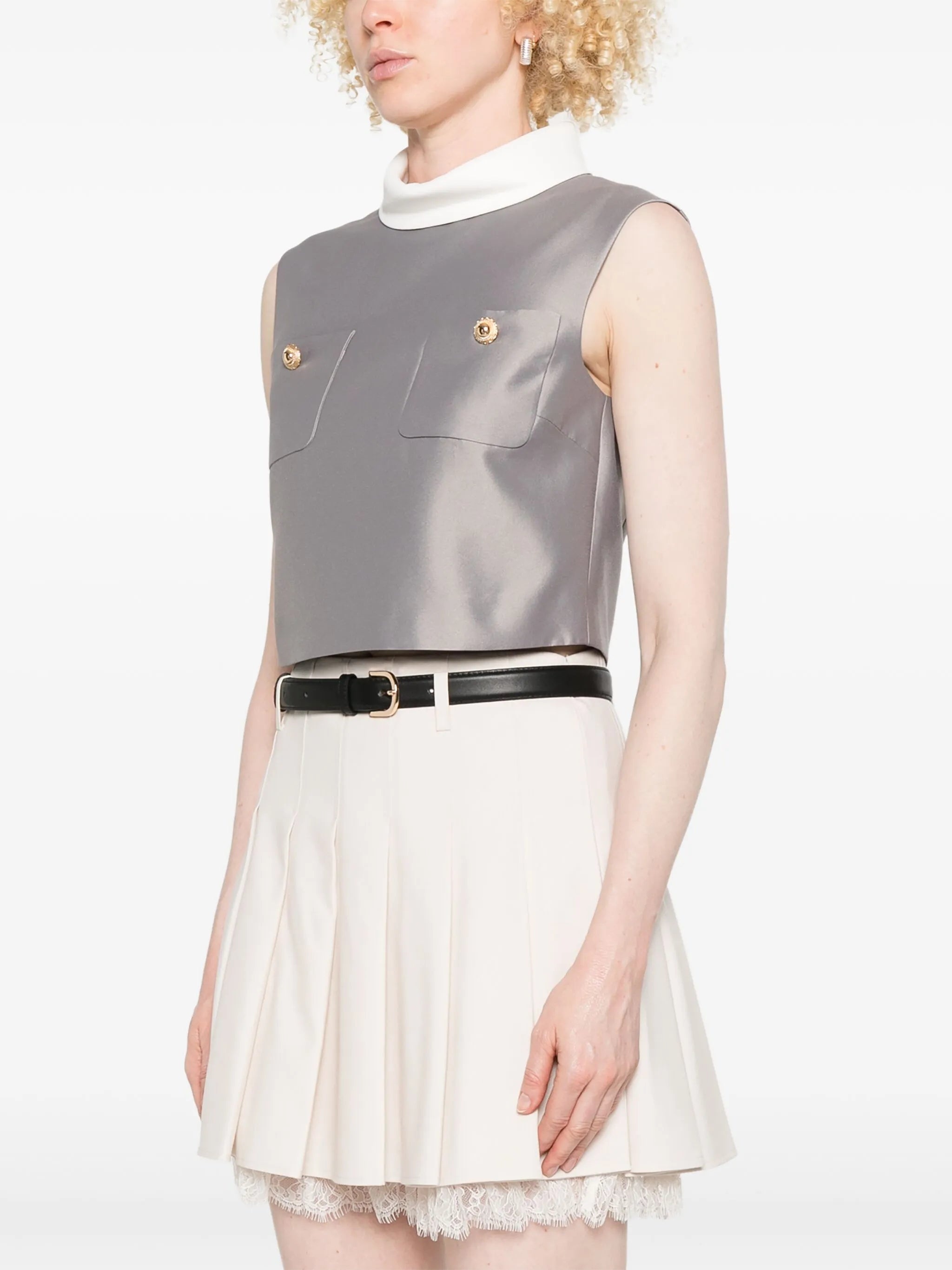 Self Portrait Satin-finish Top - 3