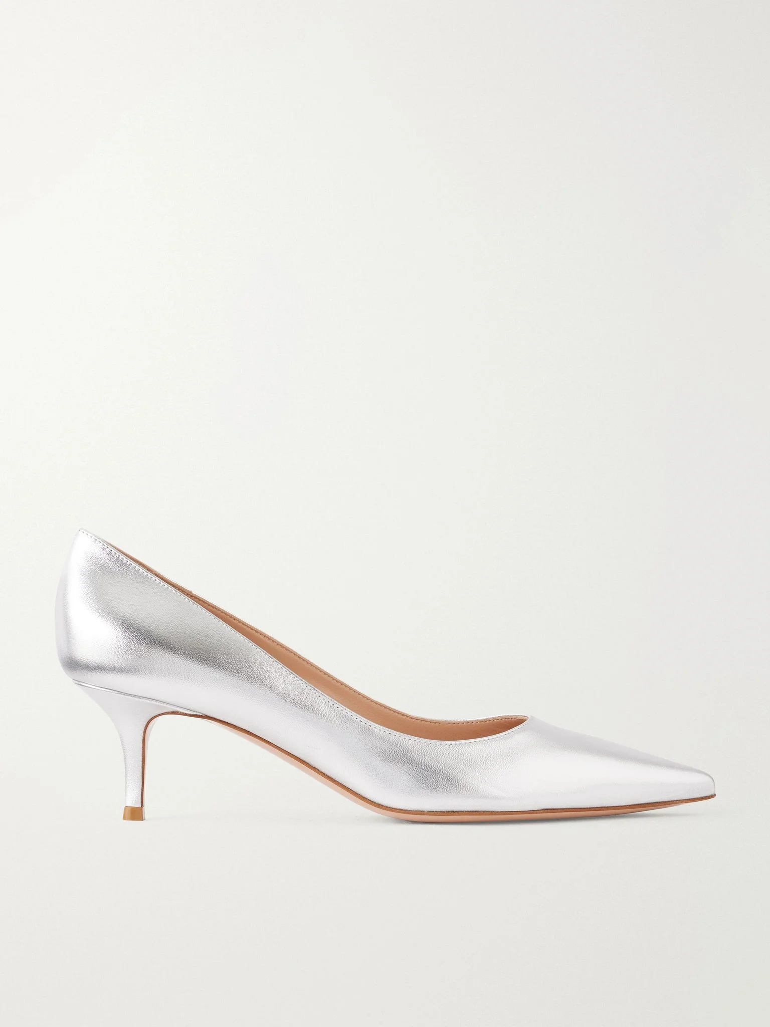 Gianvito 55 metallic leather pumps Silver - 1