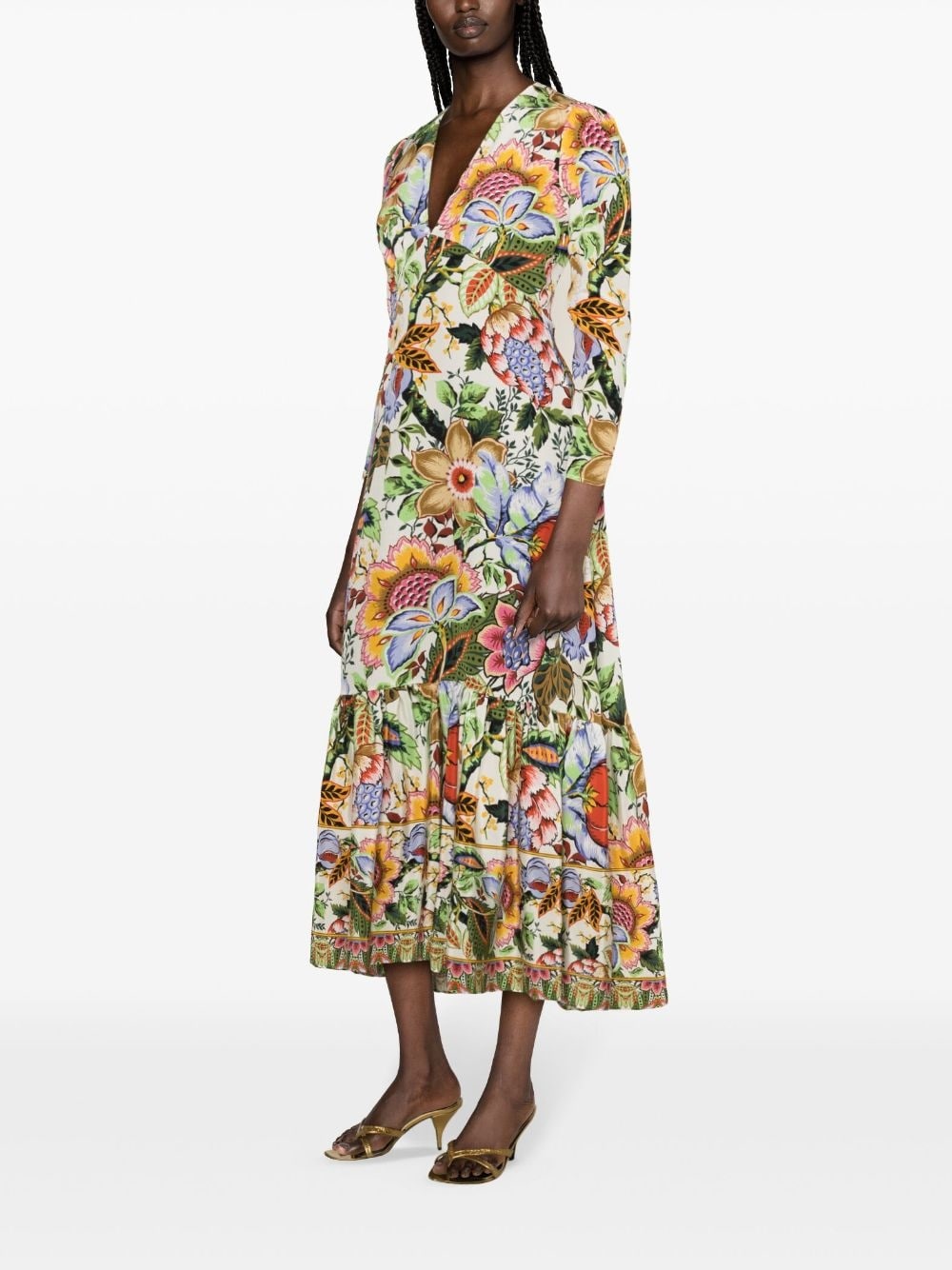 botanical-print silk maxi dress - 3