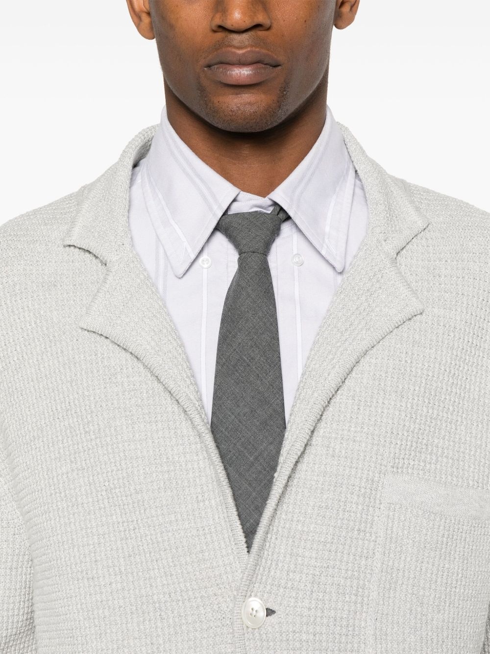 notched-lapels drop-shoulder cardigan - 5