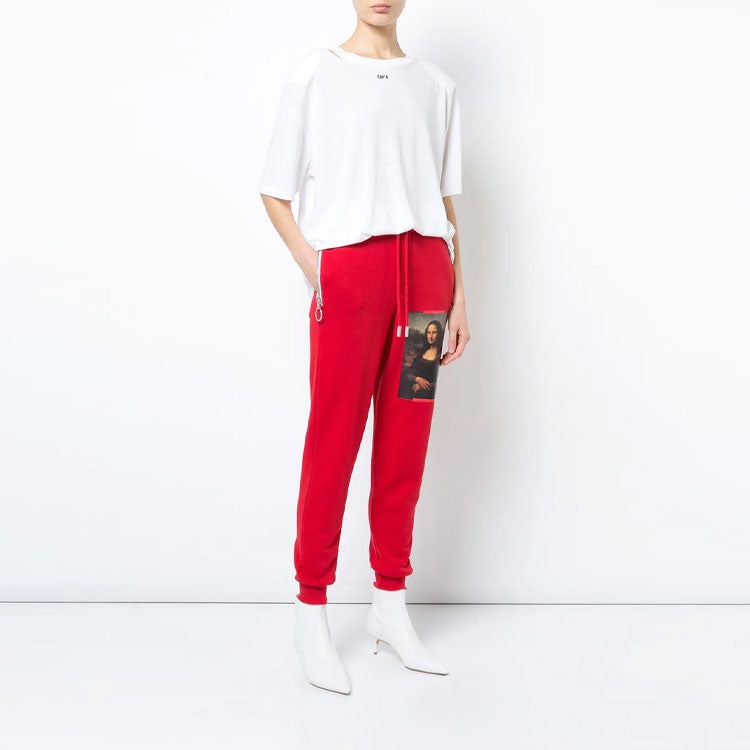 (WMNS) Off-White Printed Back Slit Crewneck Oversized T-shirt White OWAA035R184040060140 - 4