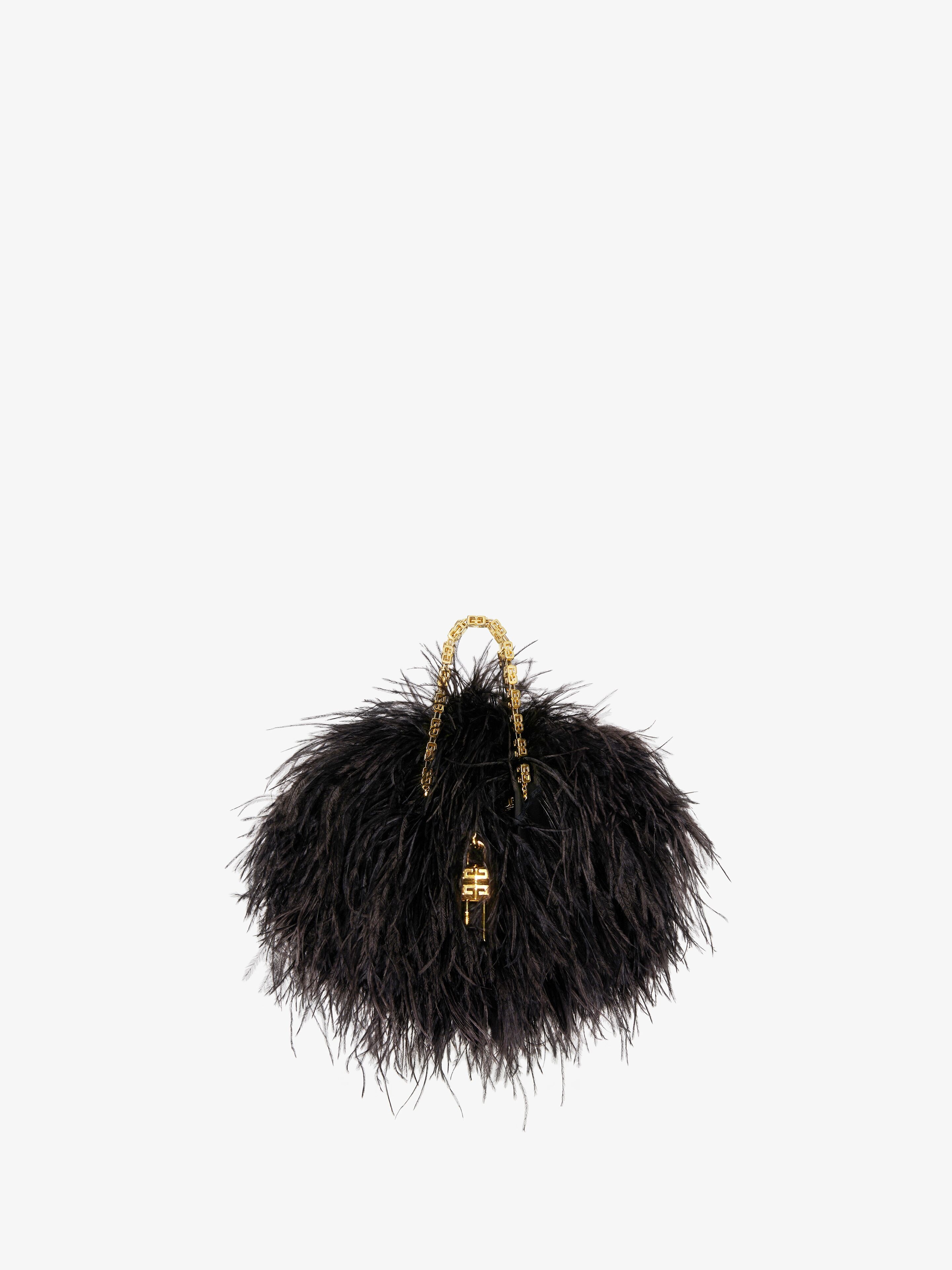 MINI KENNY BAG IN SILK WITH FEATHERS - 1