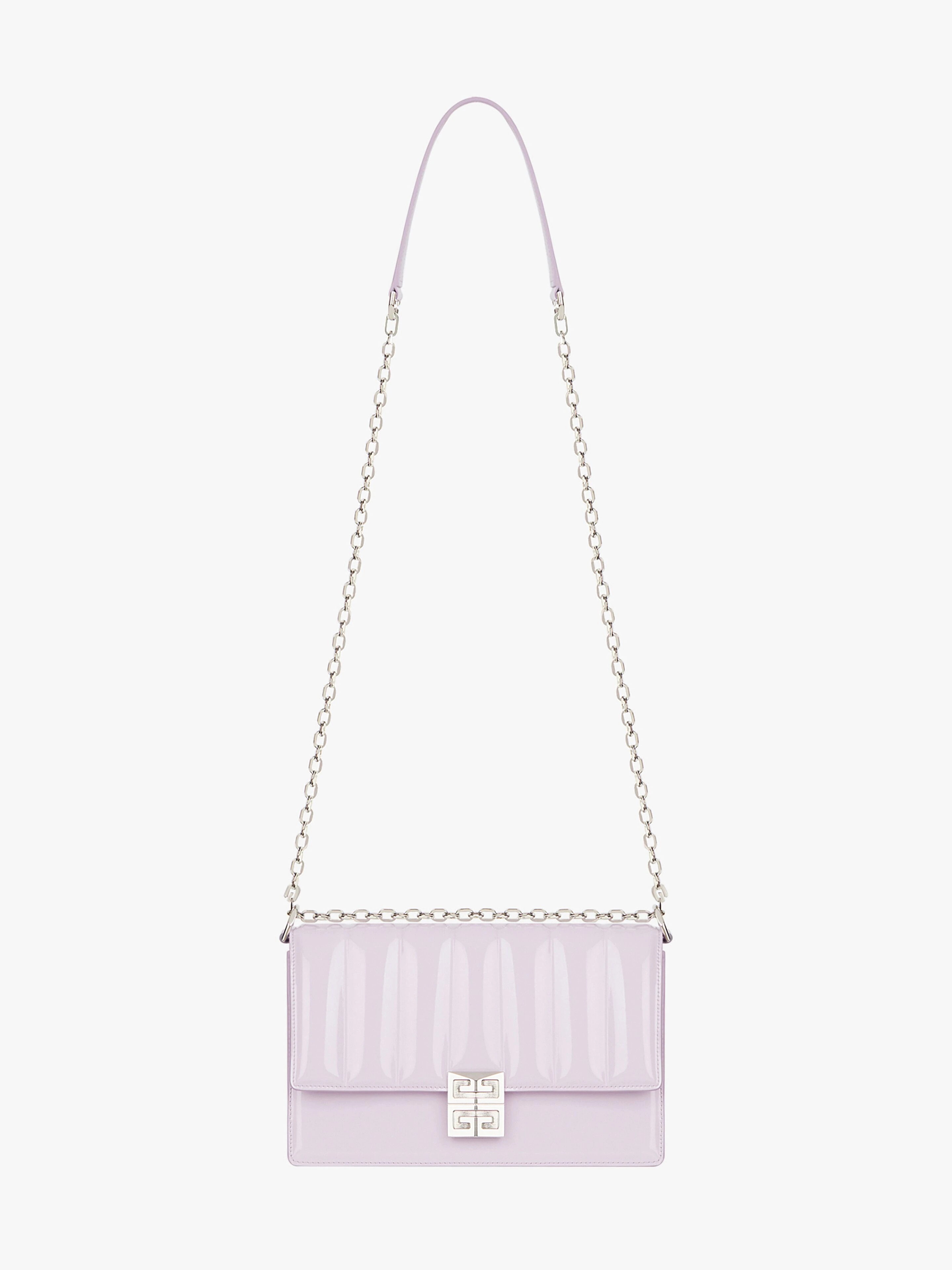 MEDIUM 4G BAG IN PADDED PATENT LEATHER WITH CHAIN - 3
