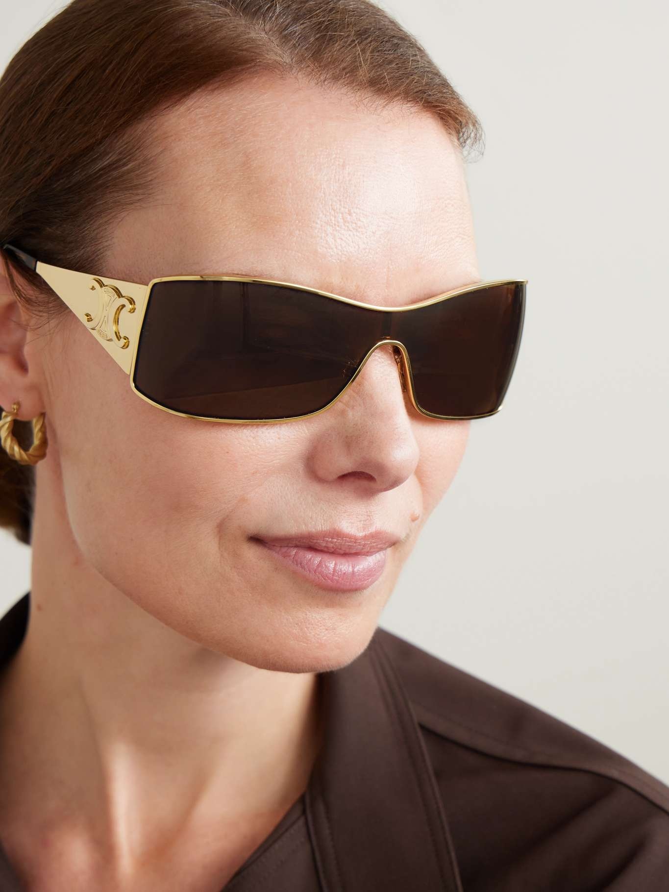 Rectangular-frame gold-tone sunglasses - 2