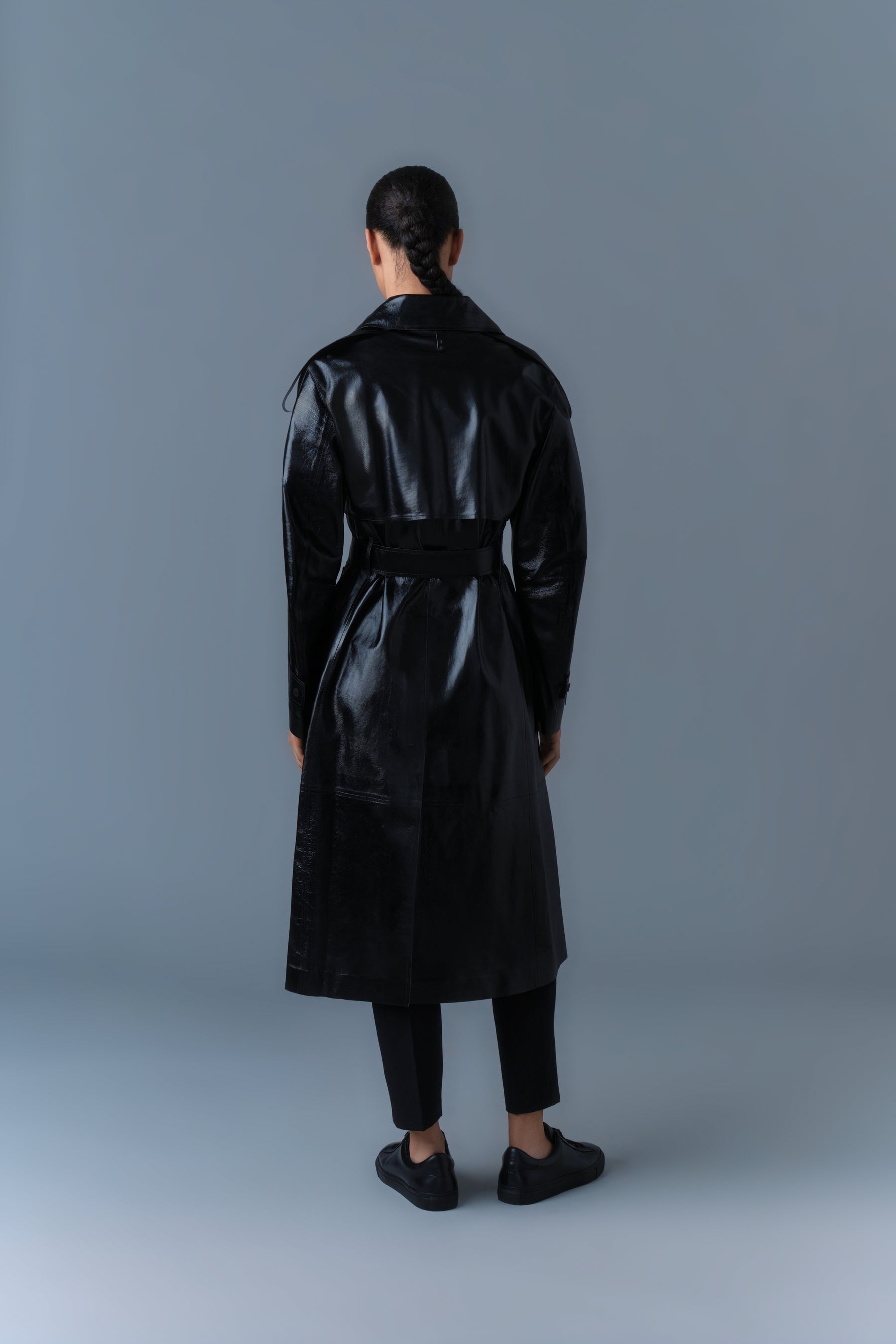 CARMELA Leather Trench with Belt - 5