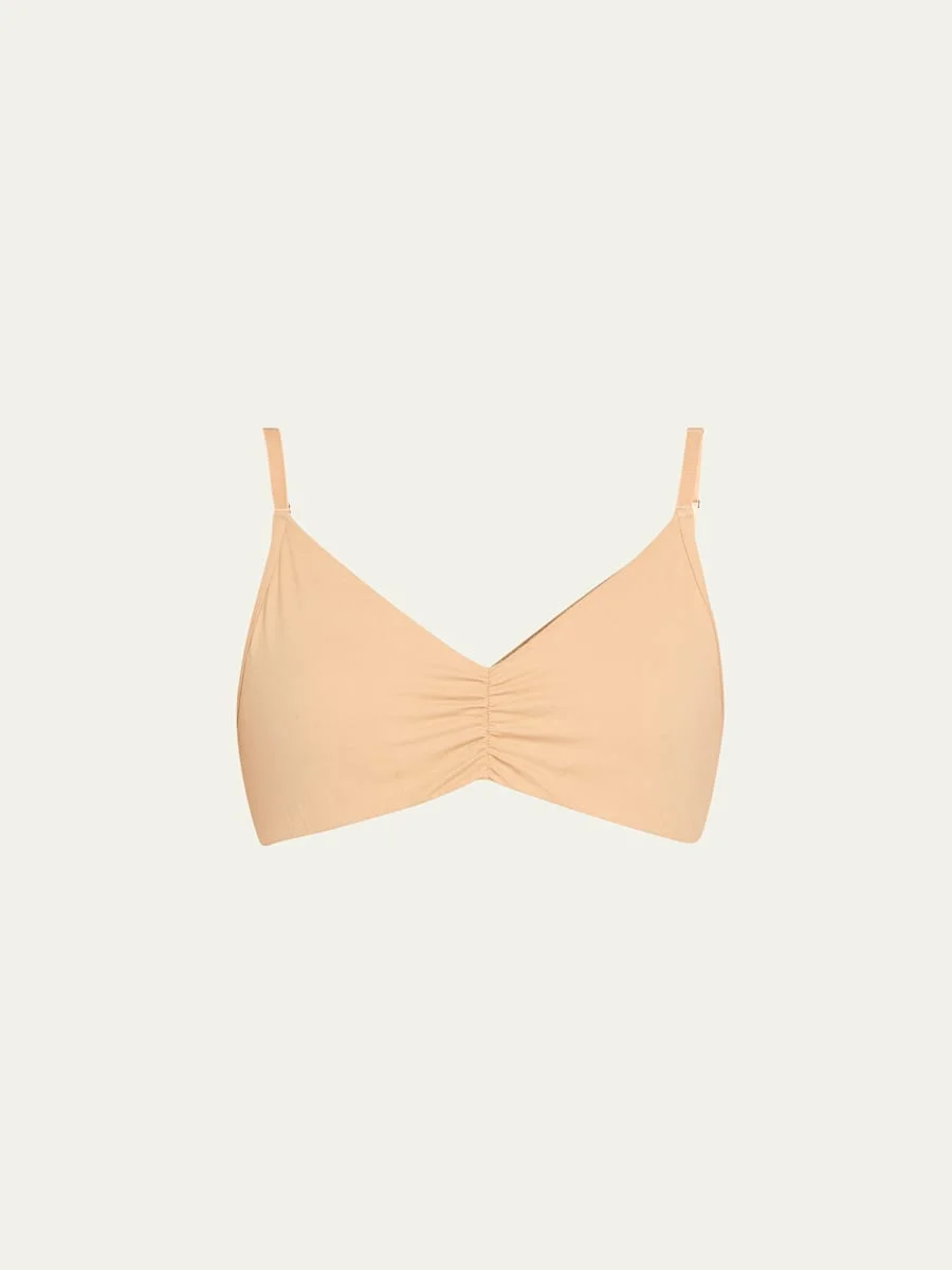 Shirred Cotton Bralette - 1
