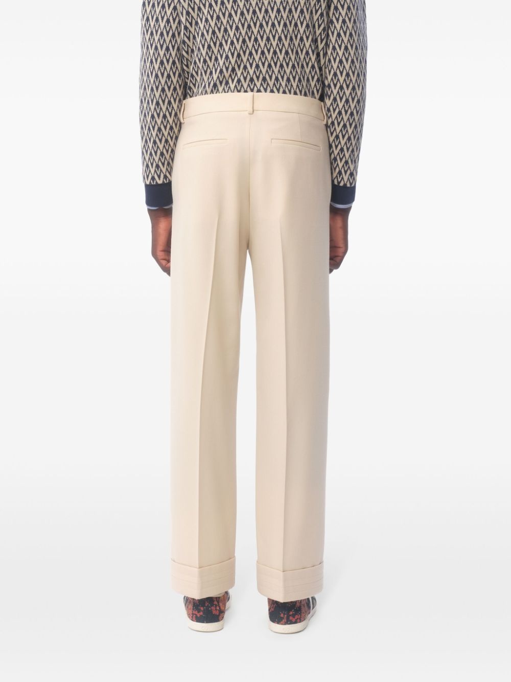 turn-up gabardine trousers - 5