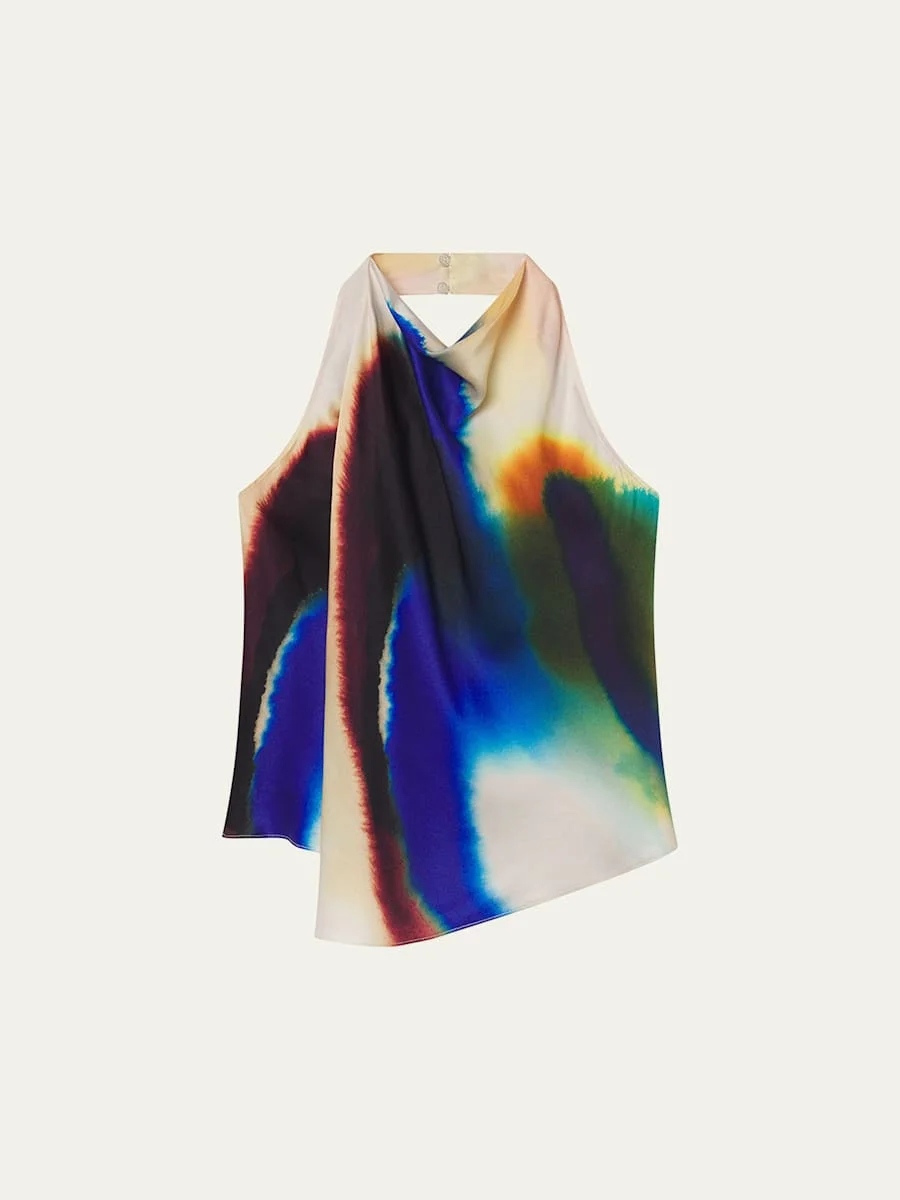 Ada Draped Halter Cowl-Neck Top - 1