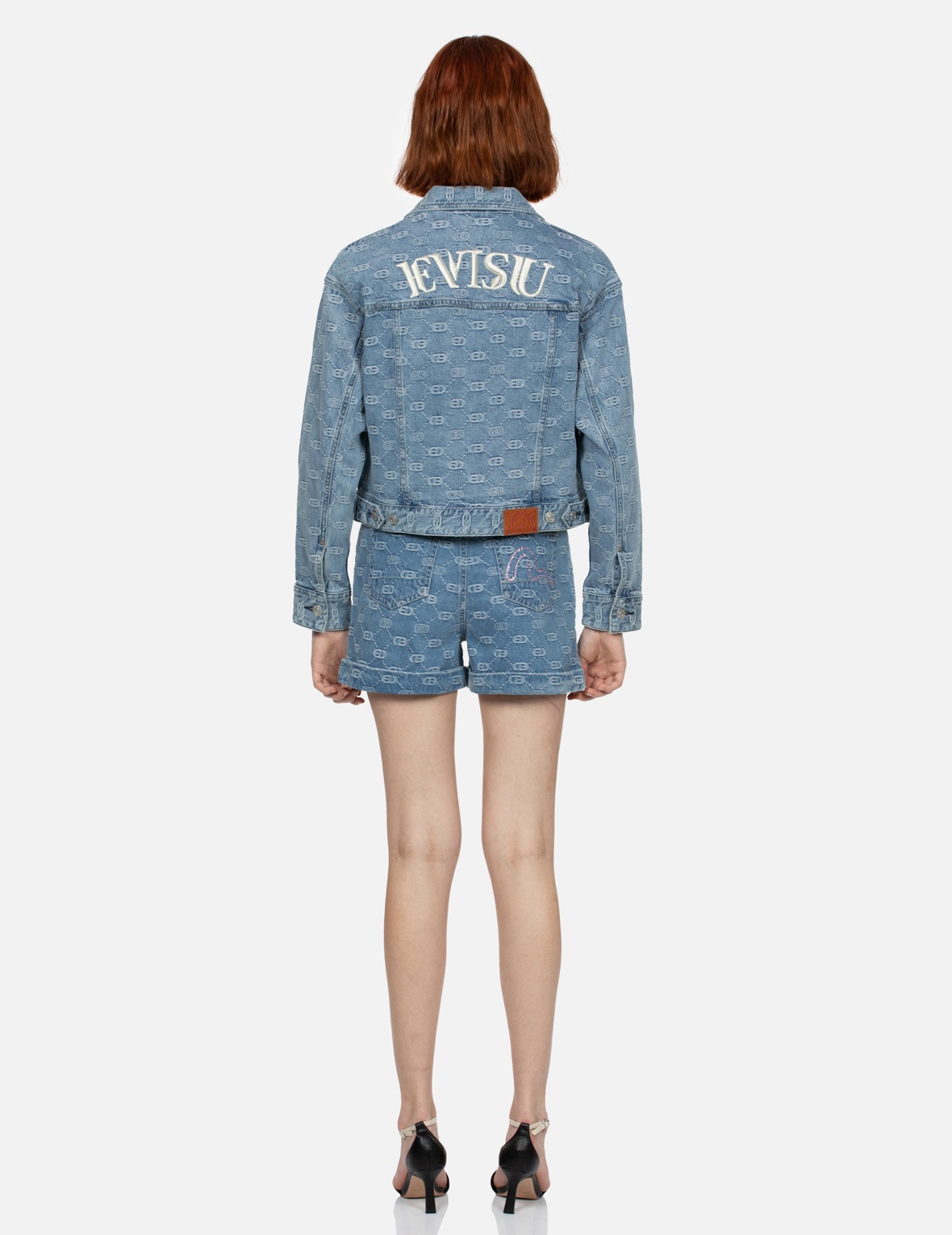 ALLOVER LOGO AND SEAGULL EMBROIDERY LOOSE FIT DENIM JACKET - 5